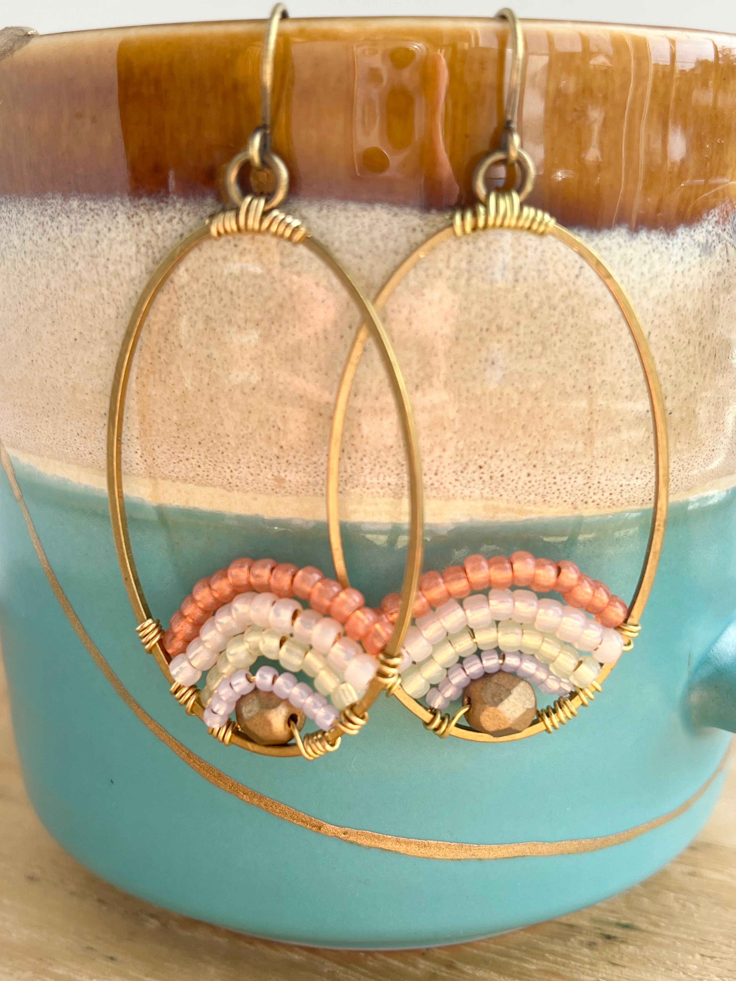 Woven Rainbow pastel - earrings