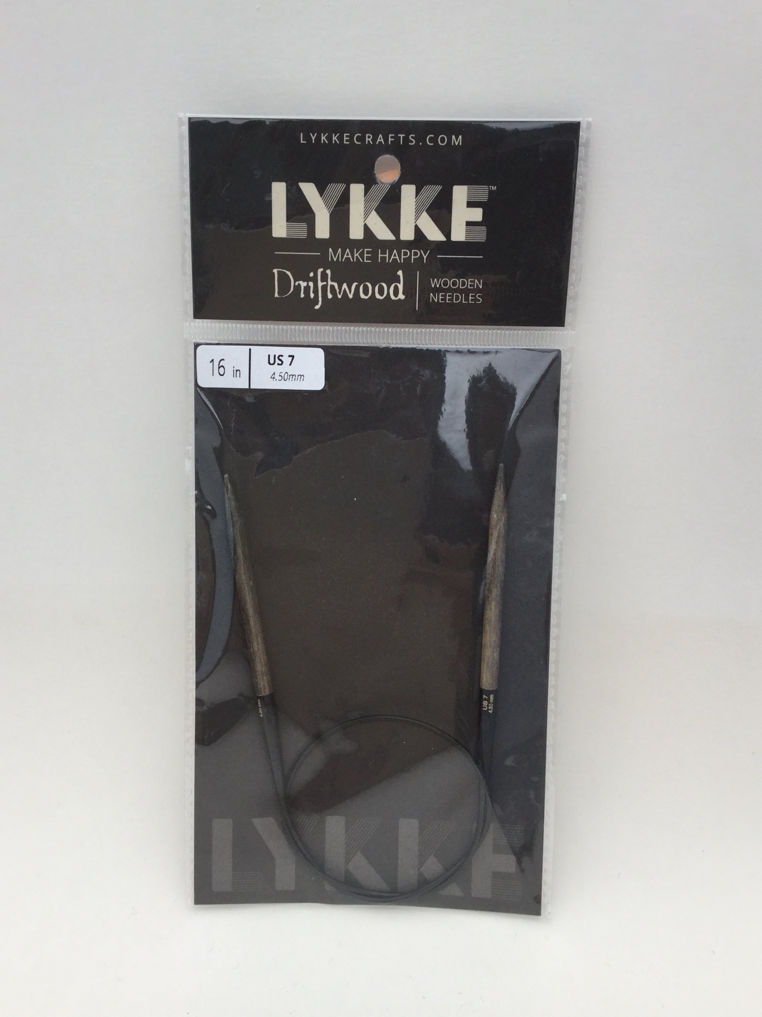 16-inch Driftwood Circular needles from Lykke
