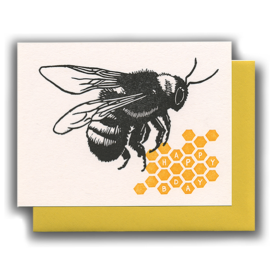Happy Bee Day - card from Just My Type Letterpress