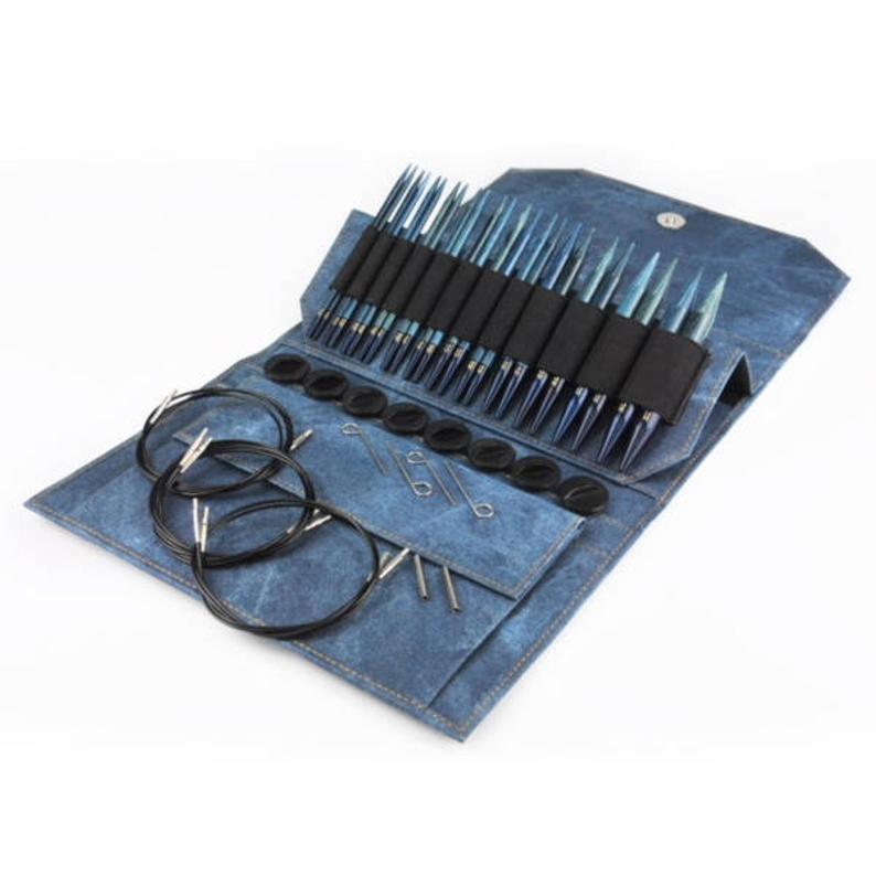 Lykke Interchangeable Knitting Needle set 5" in Indigo