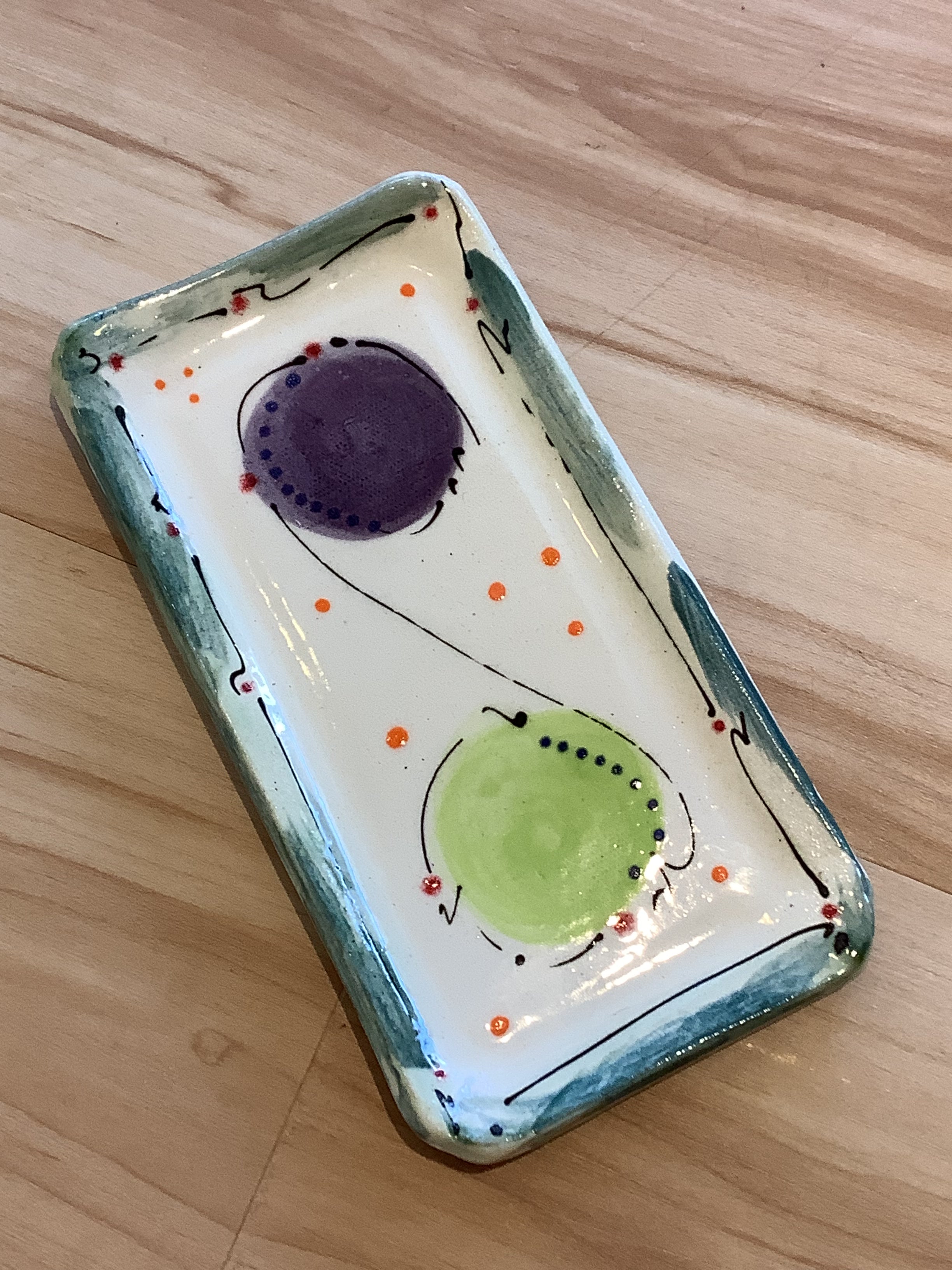 Purple and Green - Sue Moon Pottery Butter Plate