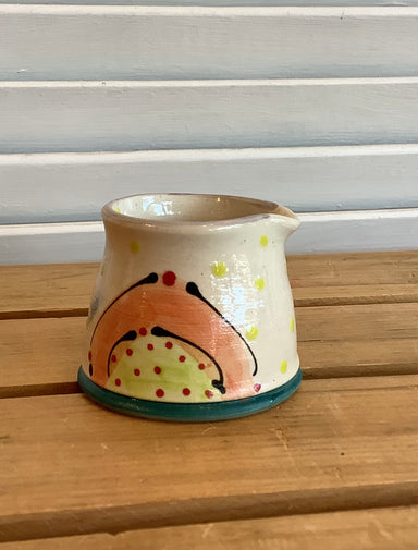 Red and Yellow with red polka dots - Little pitcher from Sue Moon Pottery