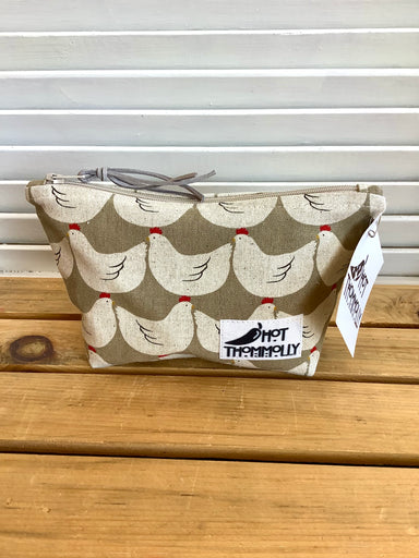 Gray Chickens - Small zip pouch from Hot Thommolly