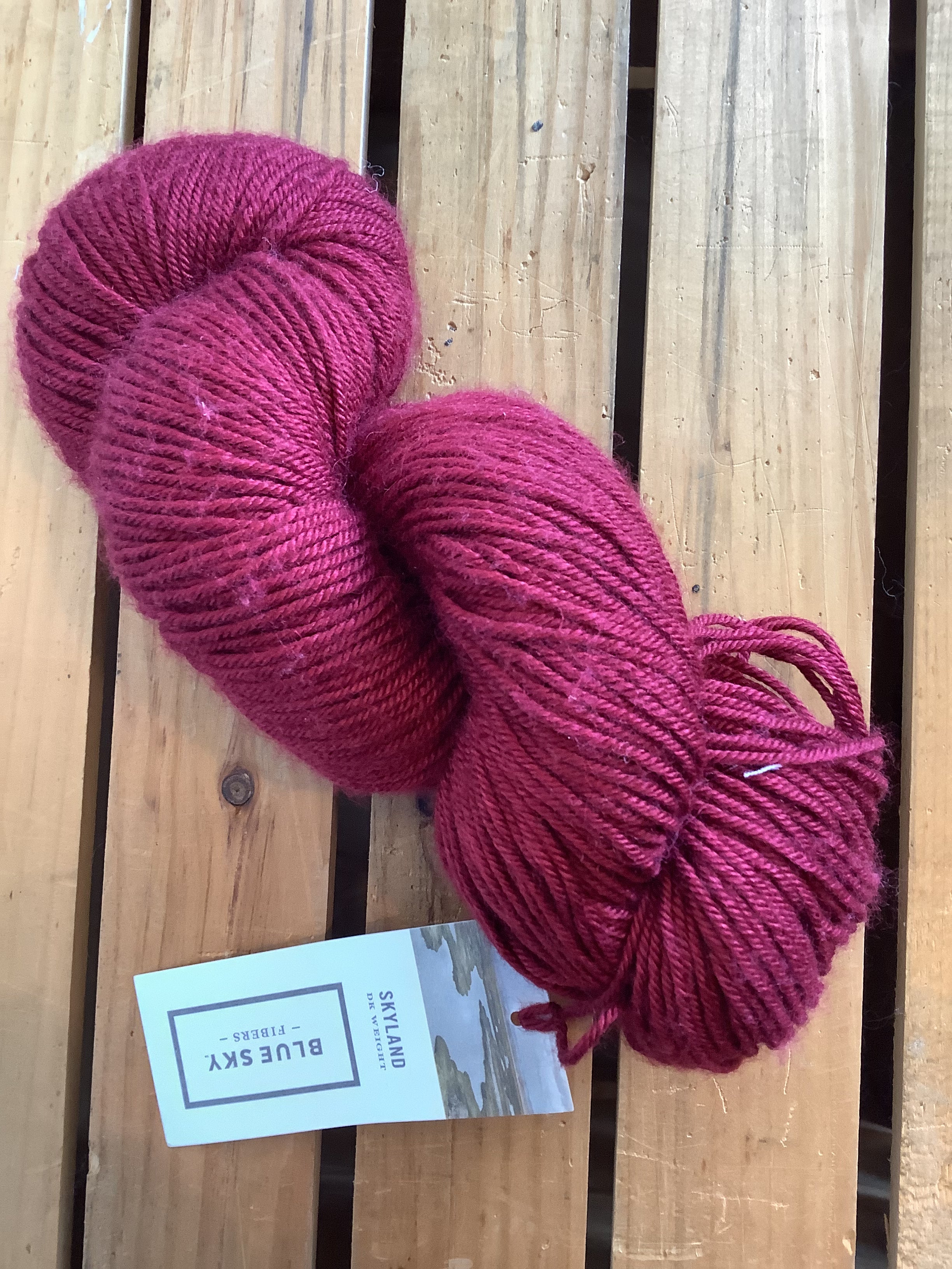 Blue Sky Fibers Skyland DK Color: 2408 Red Sky Lot: 497397