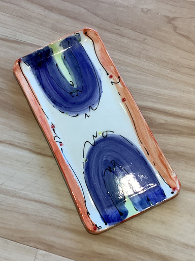 Blue Rainbow - Sue Moon Pottery Butter Plate