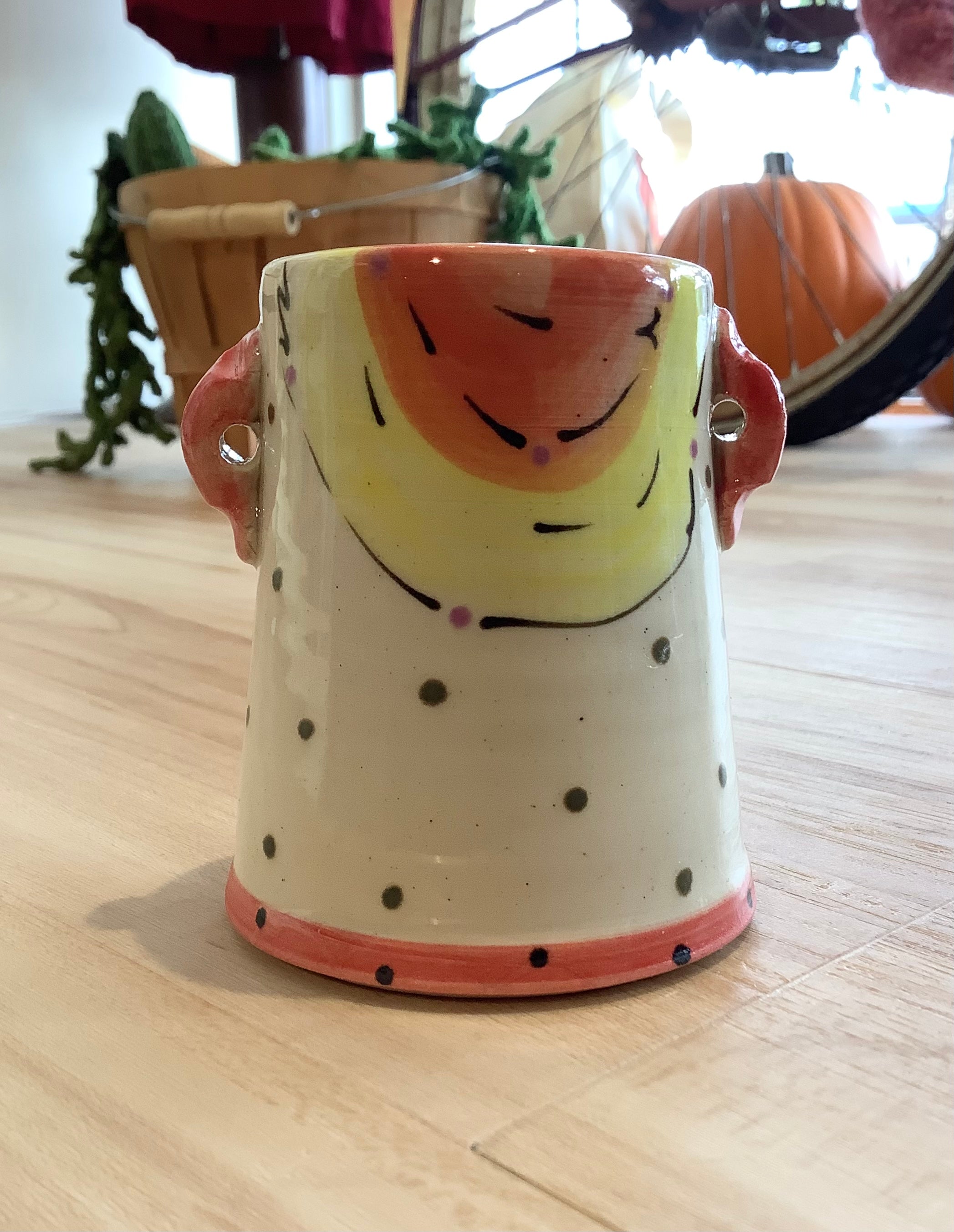 Yellow and Orange - Posie Pot by Sue Moon Pottery