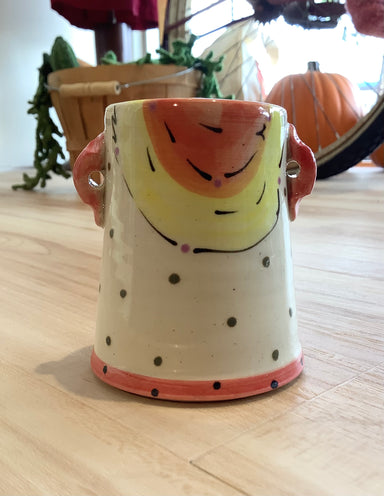 Yellow and Orange - Posie Pot by Sue Moon Pottery