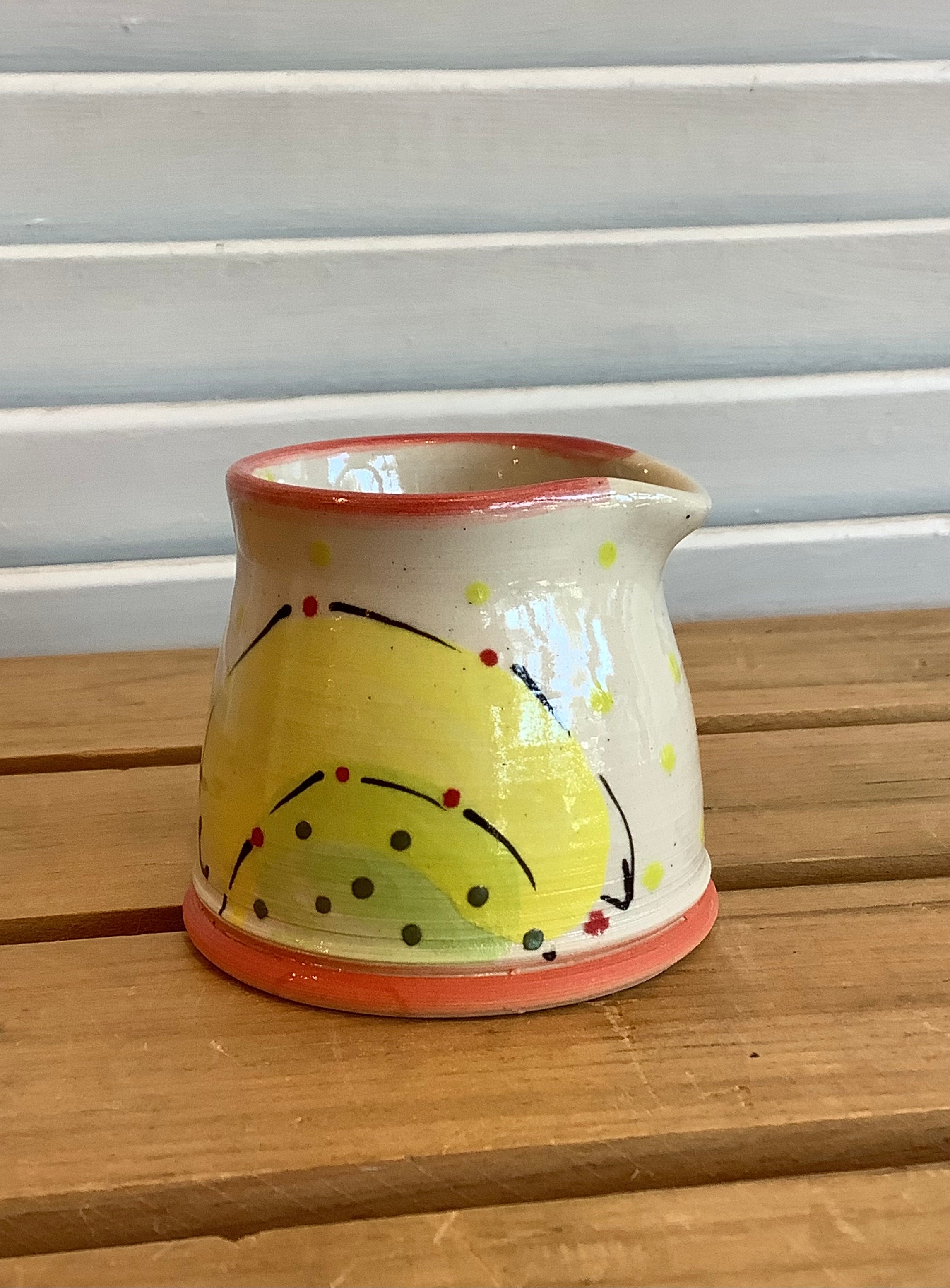 Yellow and green - Little pitcher from Sue Moon Pottery