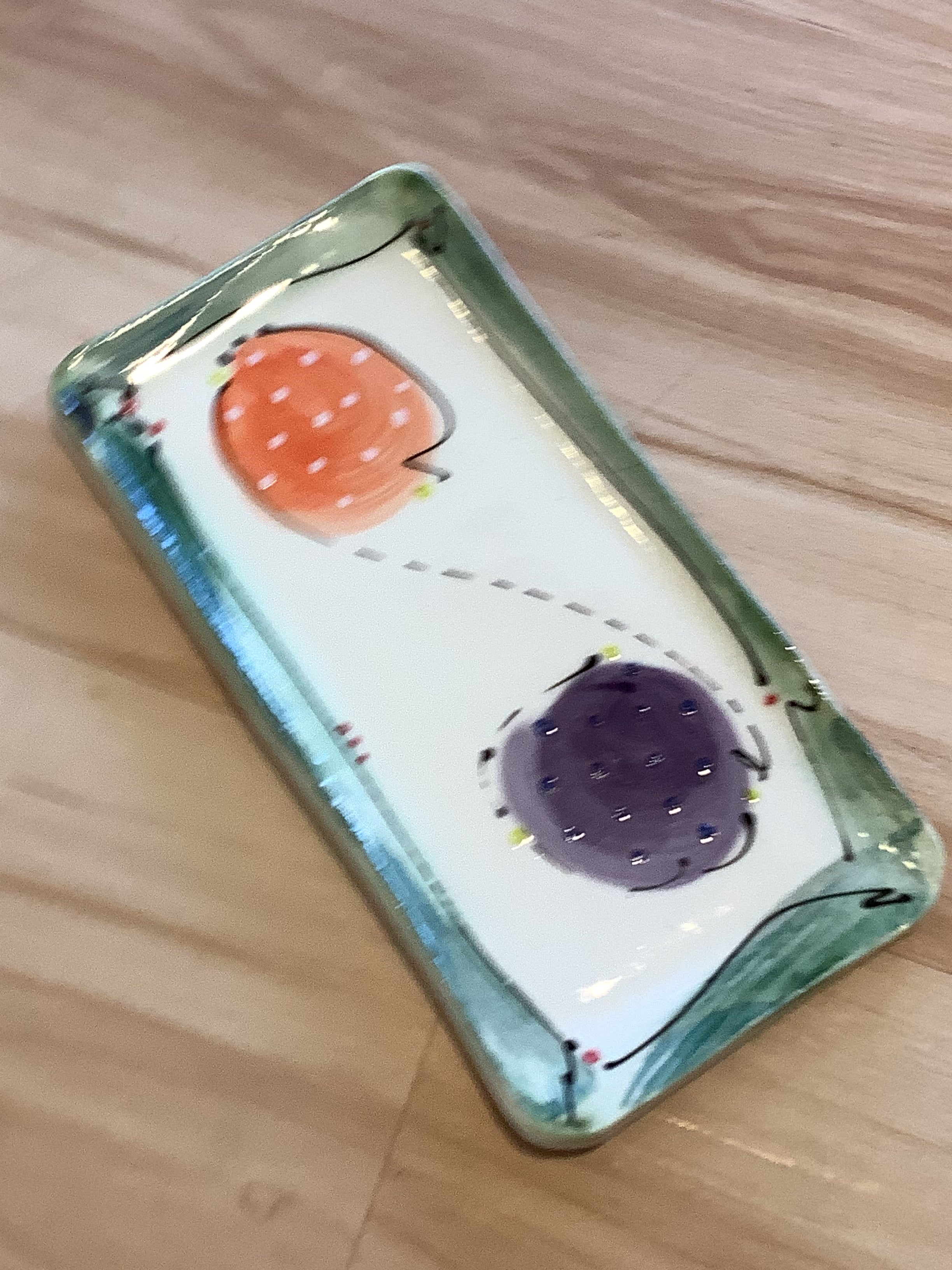 Orange and Purple  - Sue Moon Pottery Butter Plate