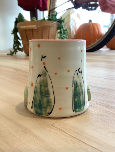 Green and Peach- Posie Pot by Sue Moon Pottery