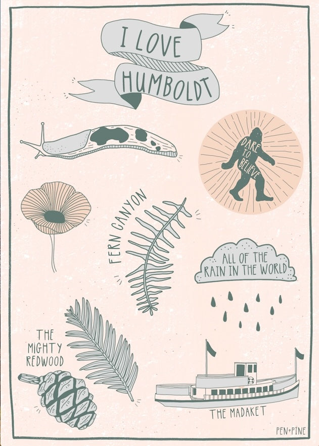 Humboldt Sticker Sheet from Pen+Pine
