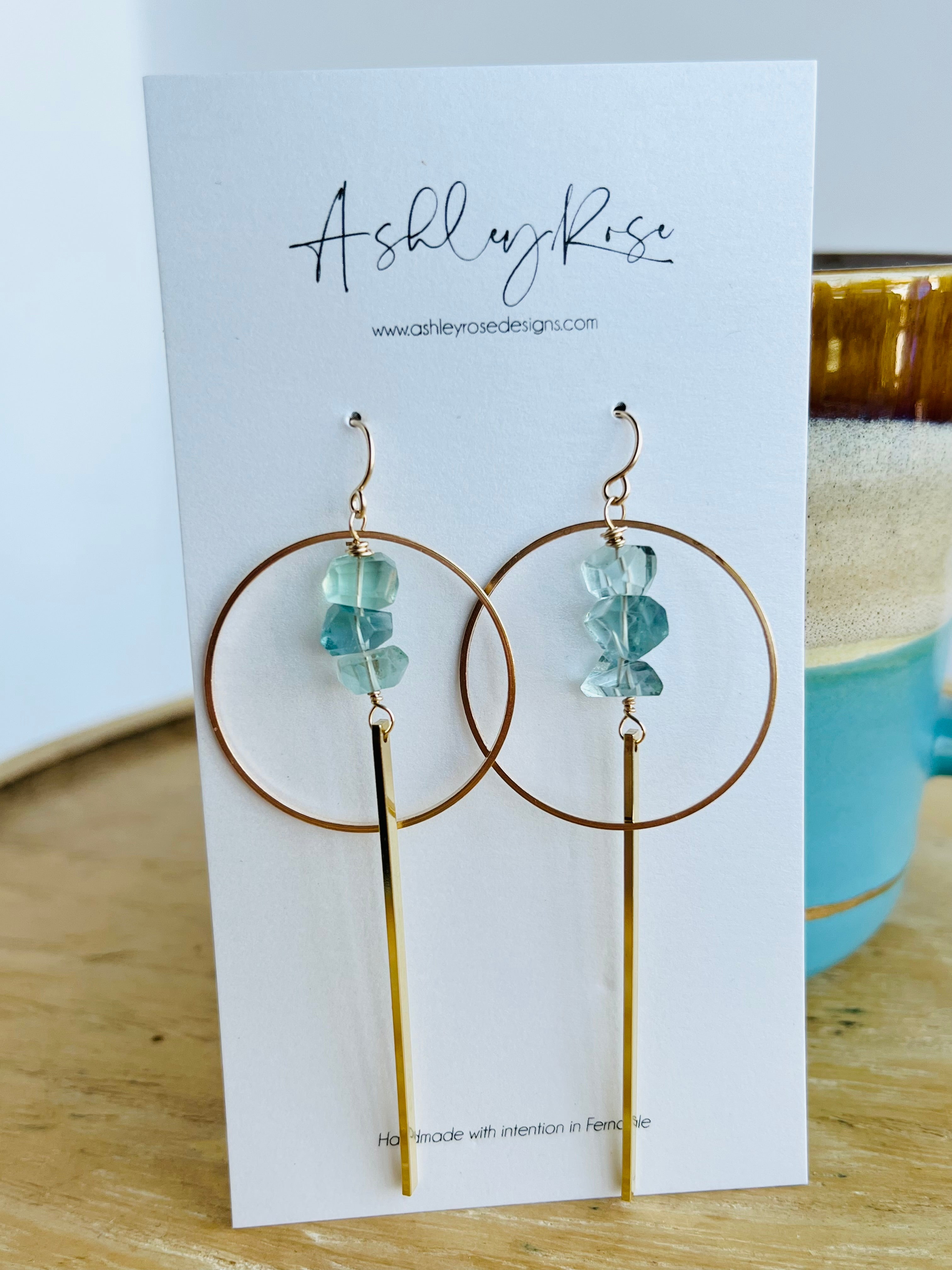 Align Fluorite gold - Ashley Rose earrings
