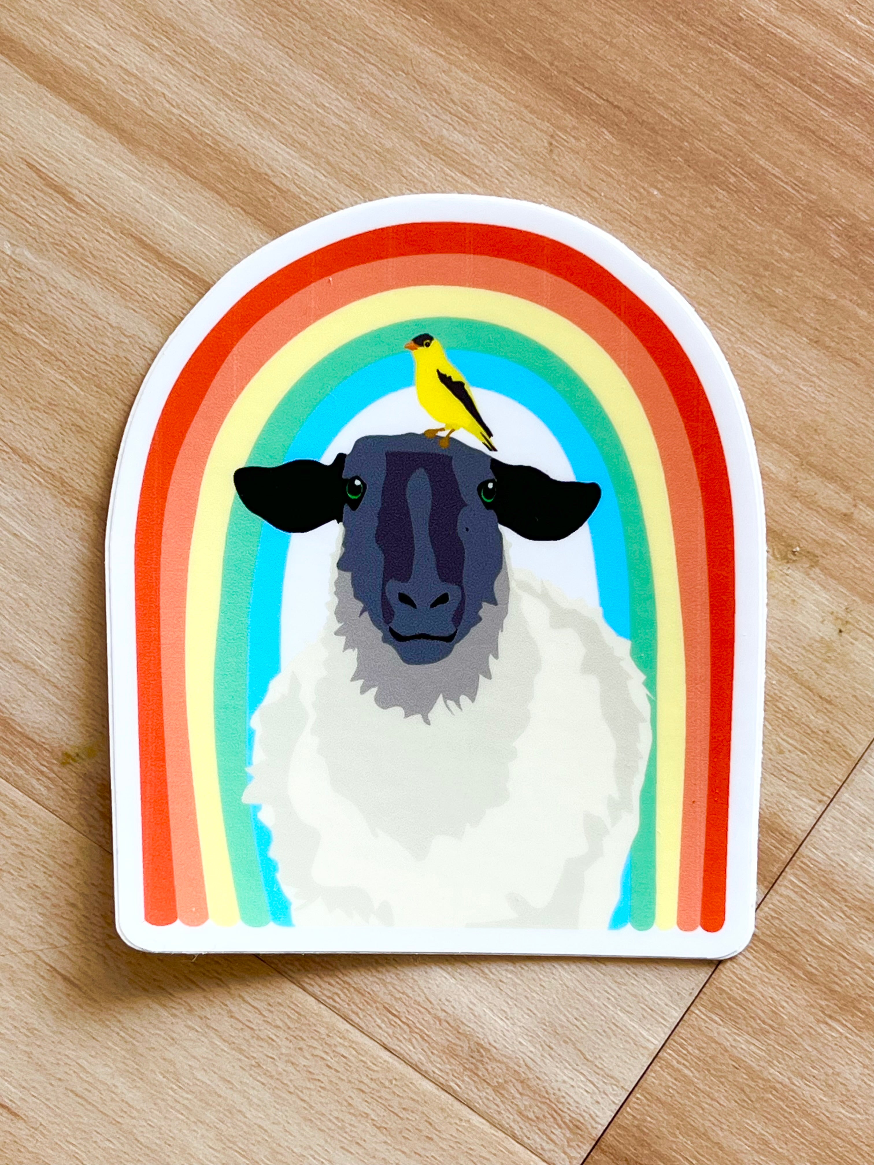 Rainbow Sheep with Goldfinch - Apartment 2 stickers