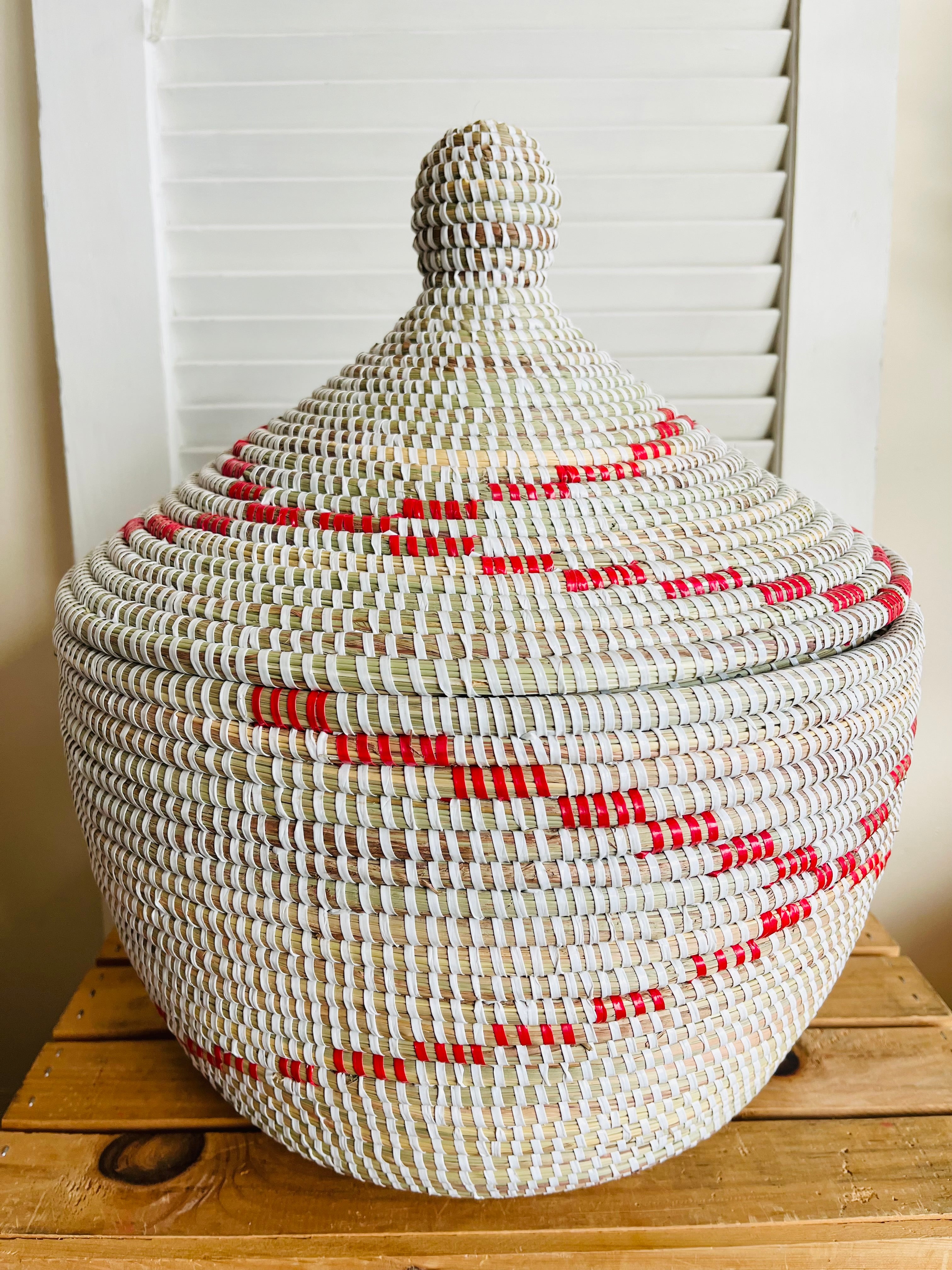 Handwoven Basket with Lid from Senegal
