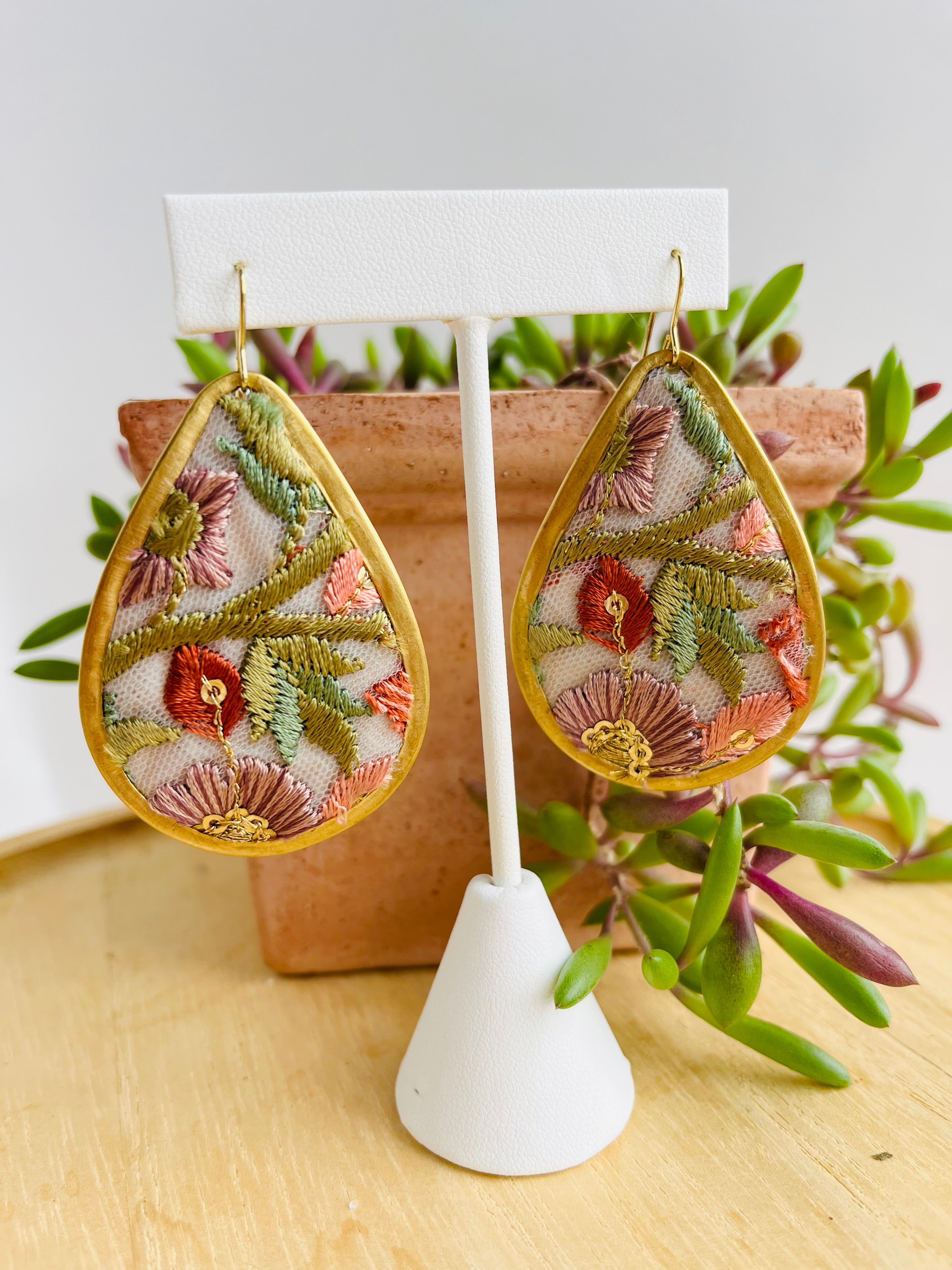 Embroidered Earrings