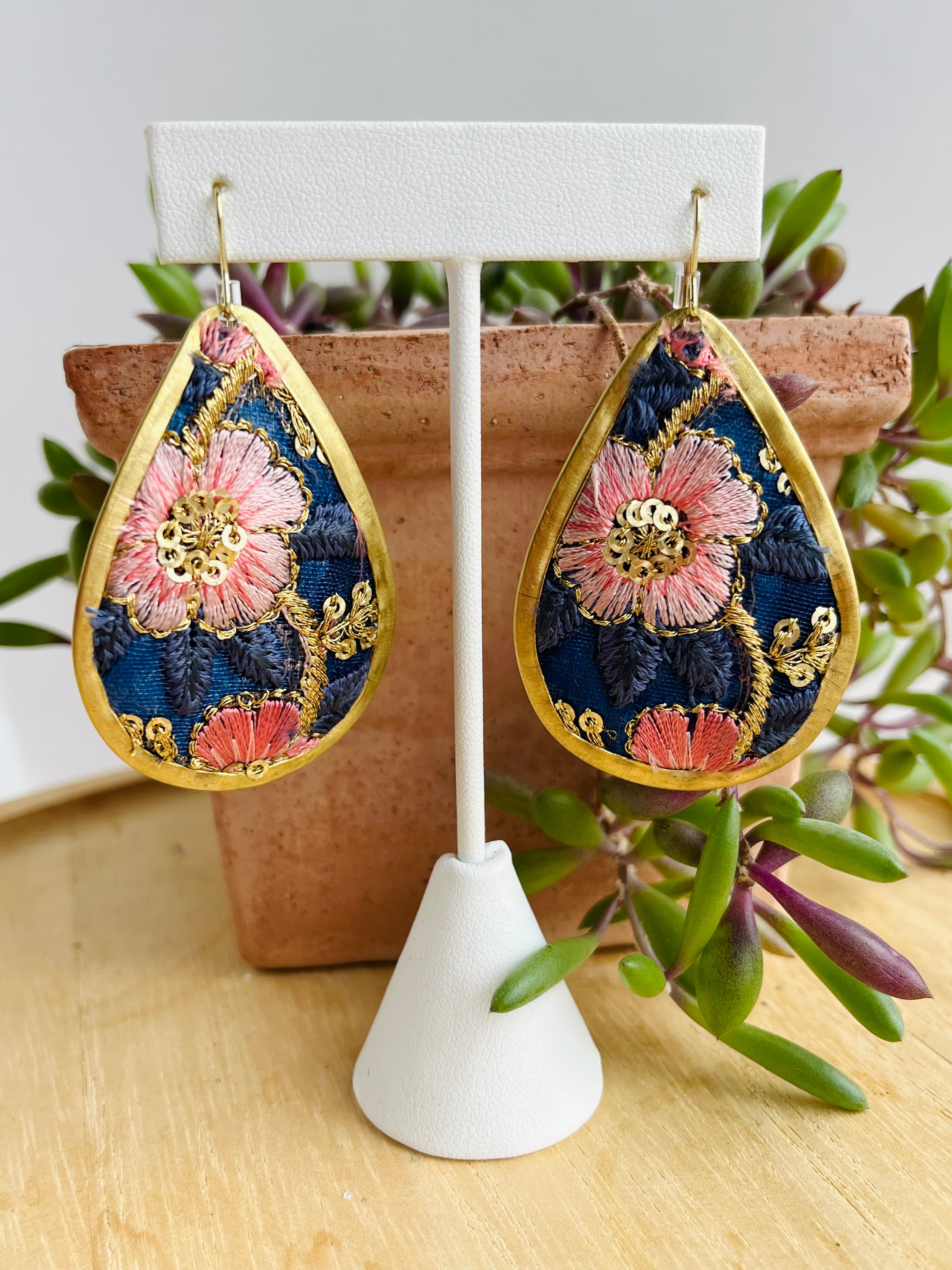 Embroidered Earrings