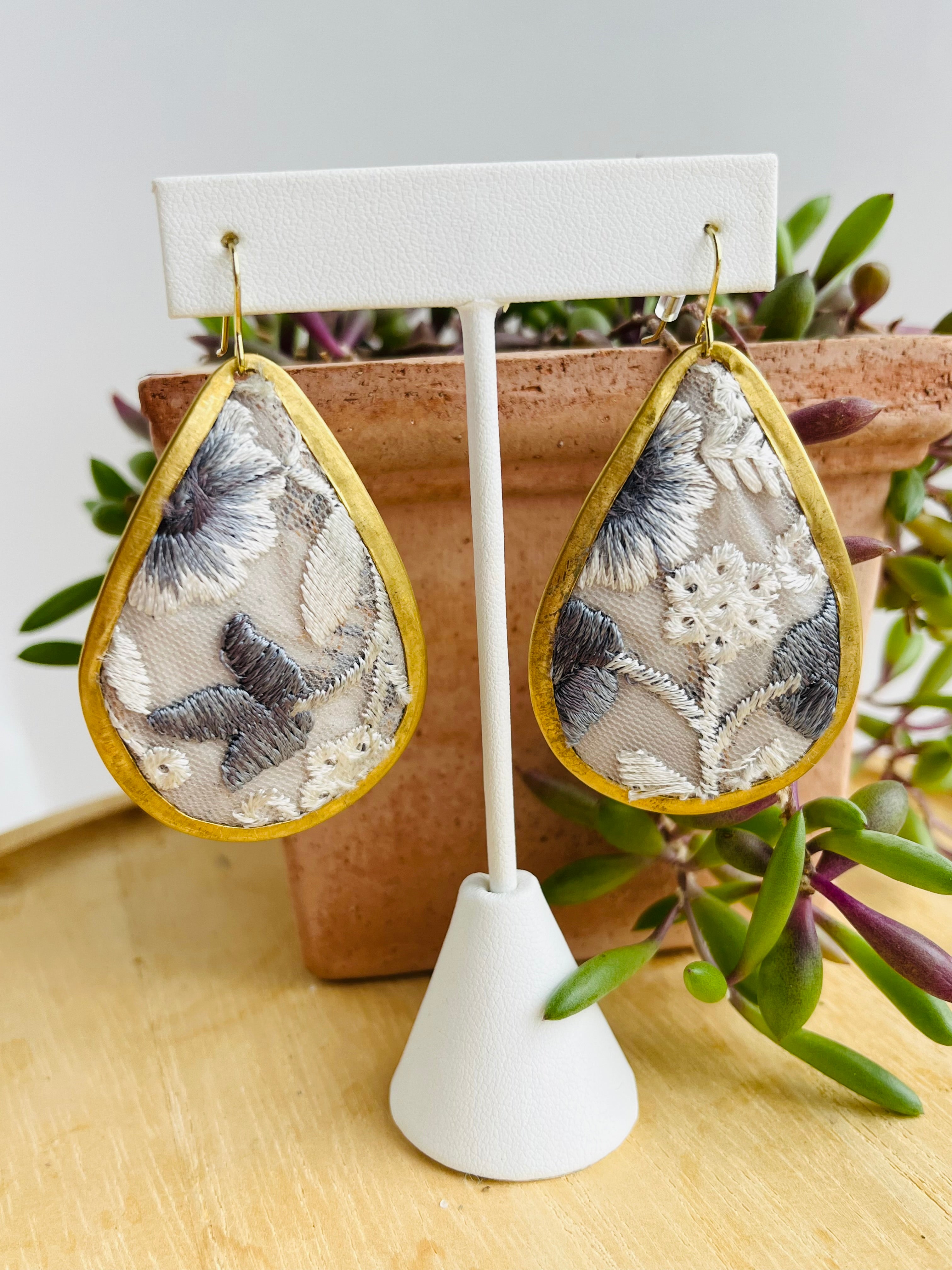 Embroidered Earrings