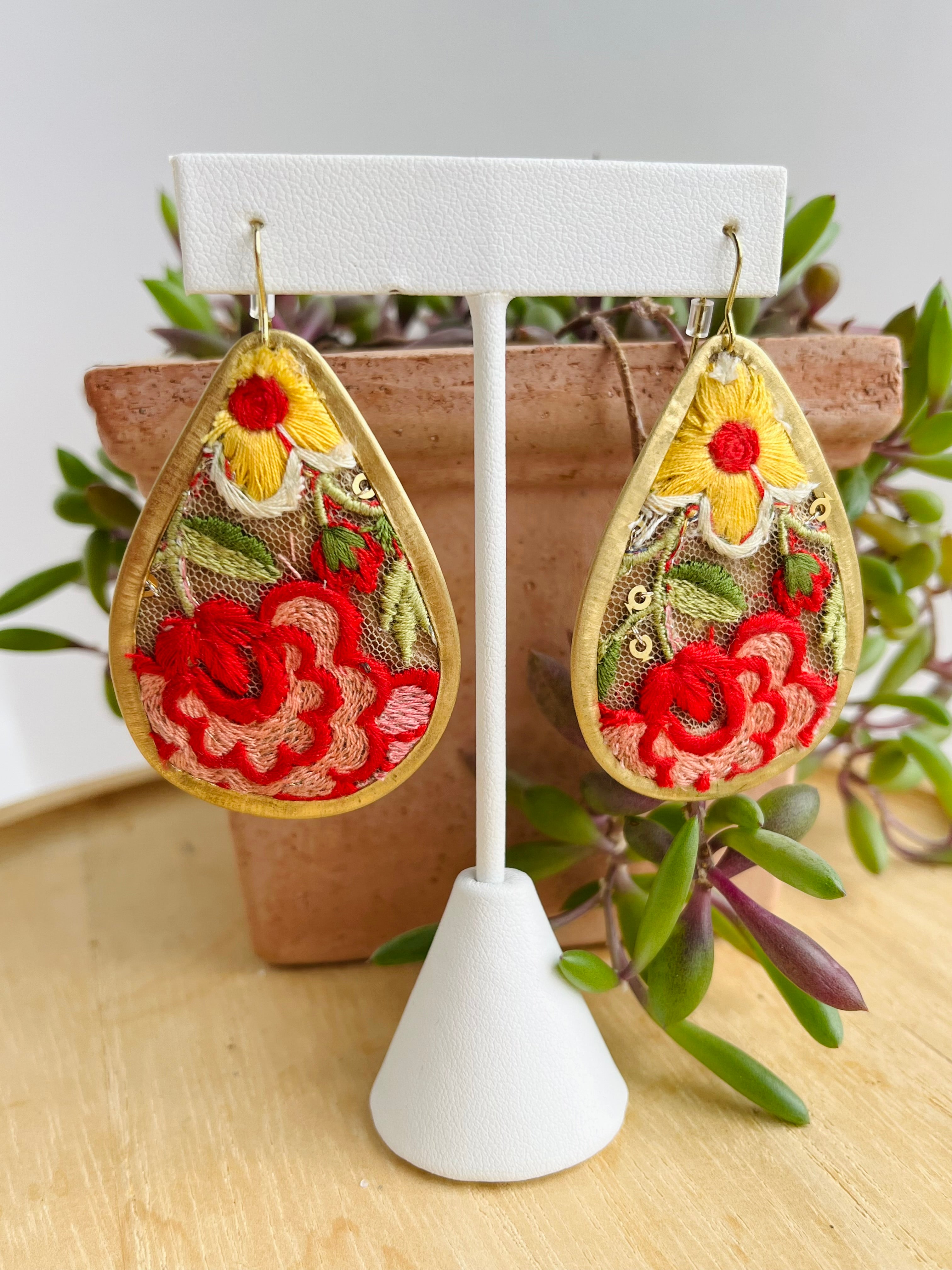 Embroidered Earrings