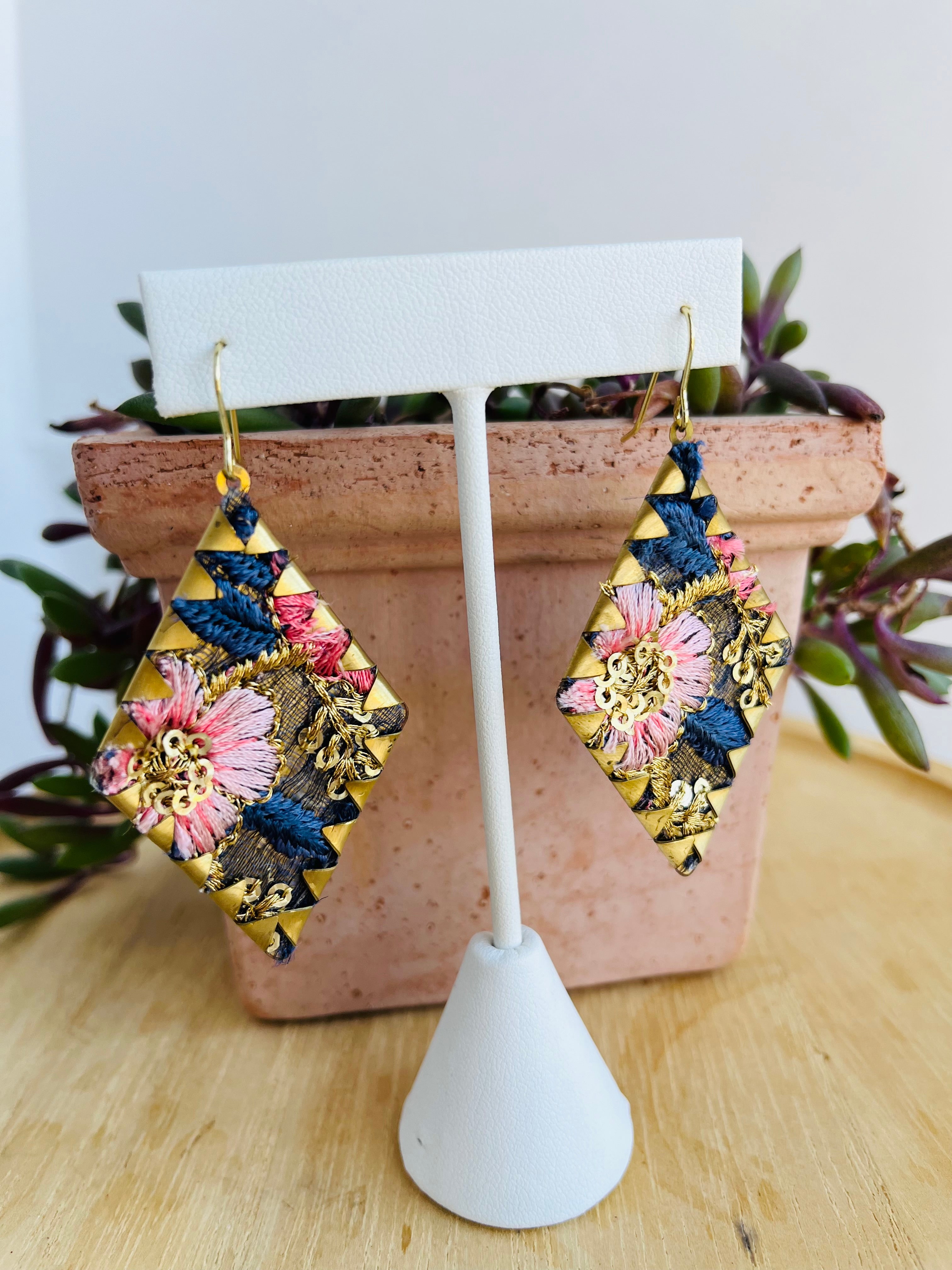 Embroidered Earrings