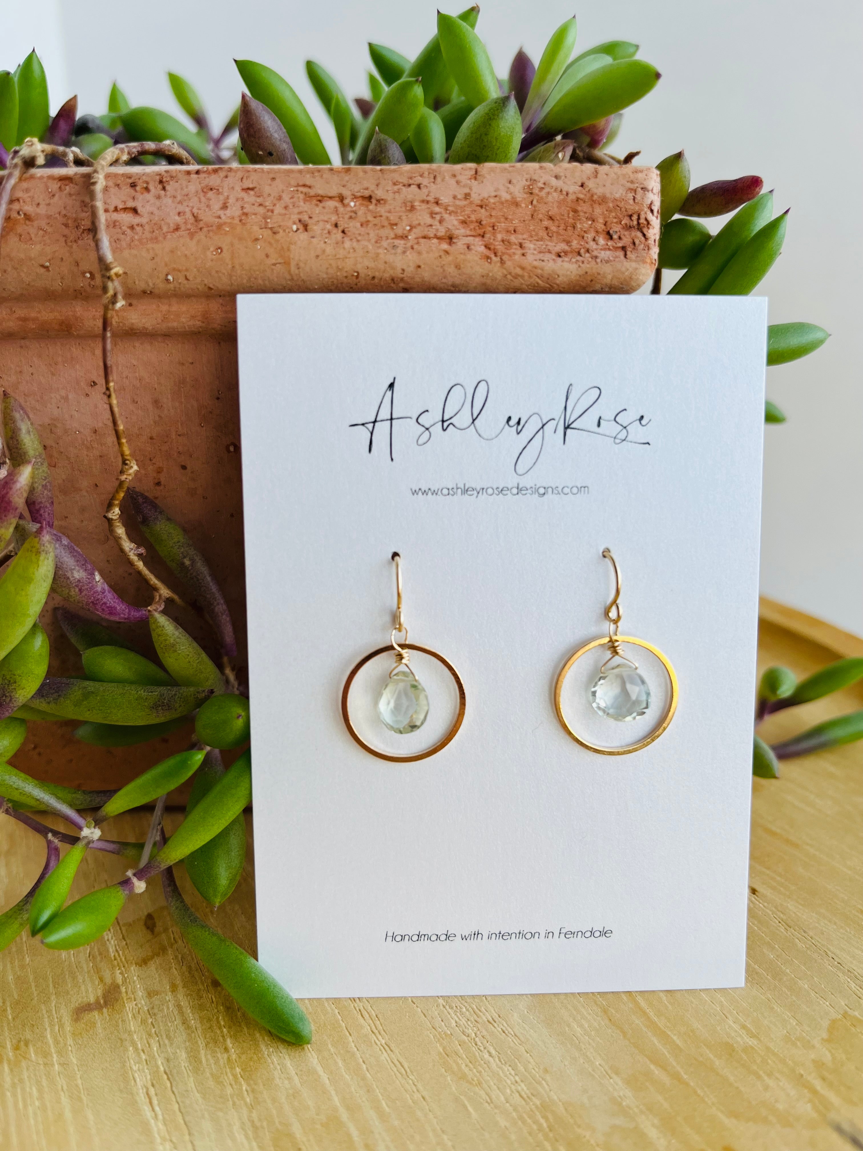 Petal - Green Amethyst - gold