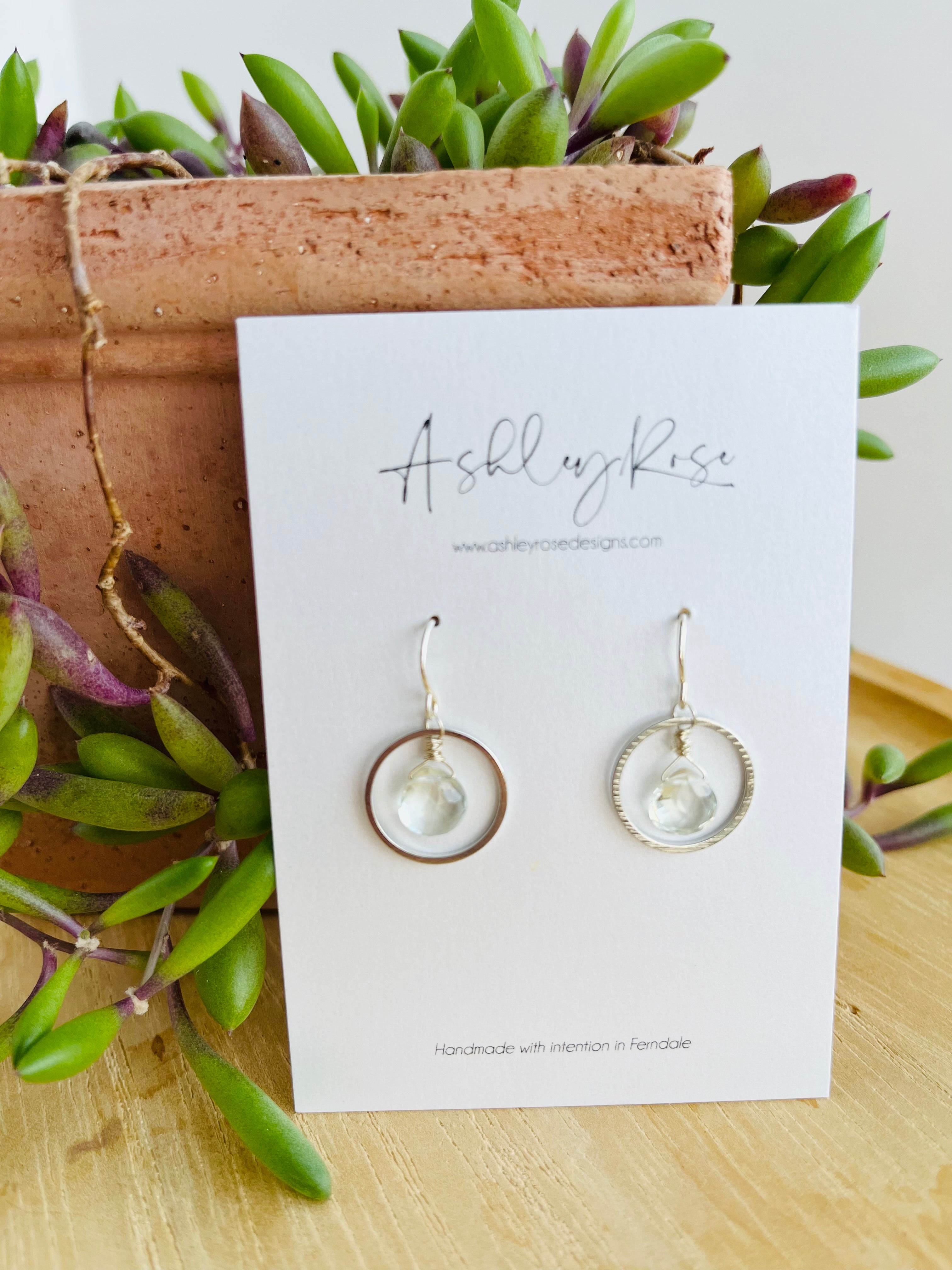 Petal - Green Amethyst - silver