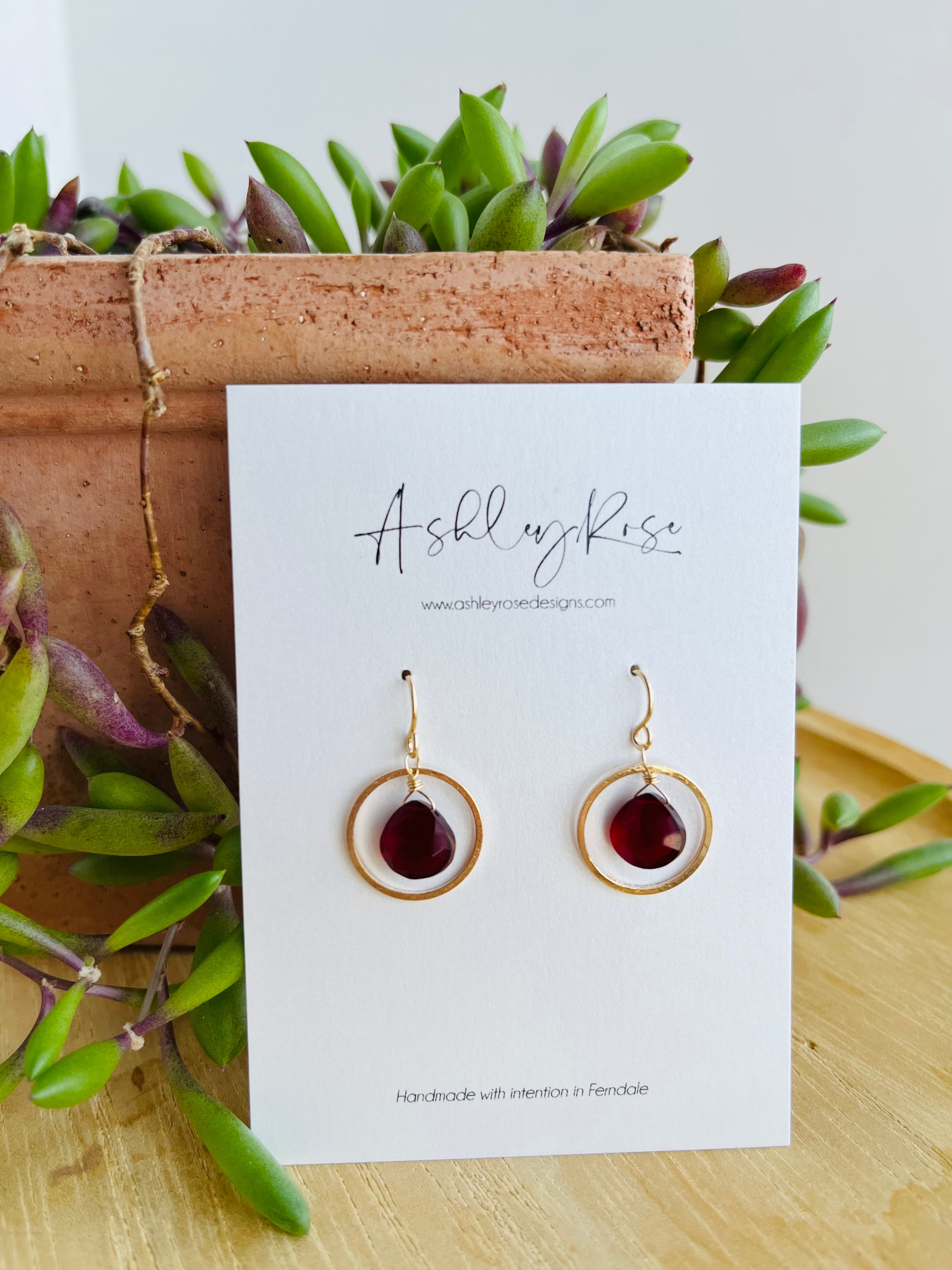 Petal - Red Quartz - gold