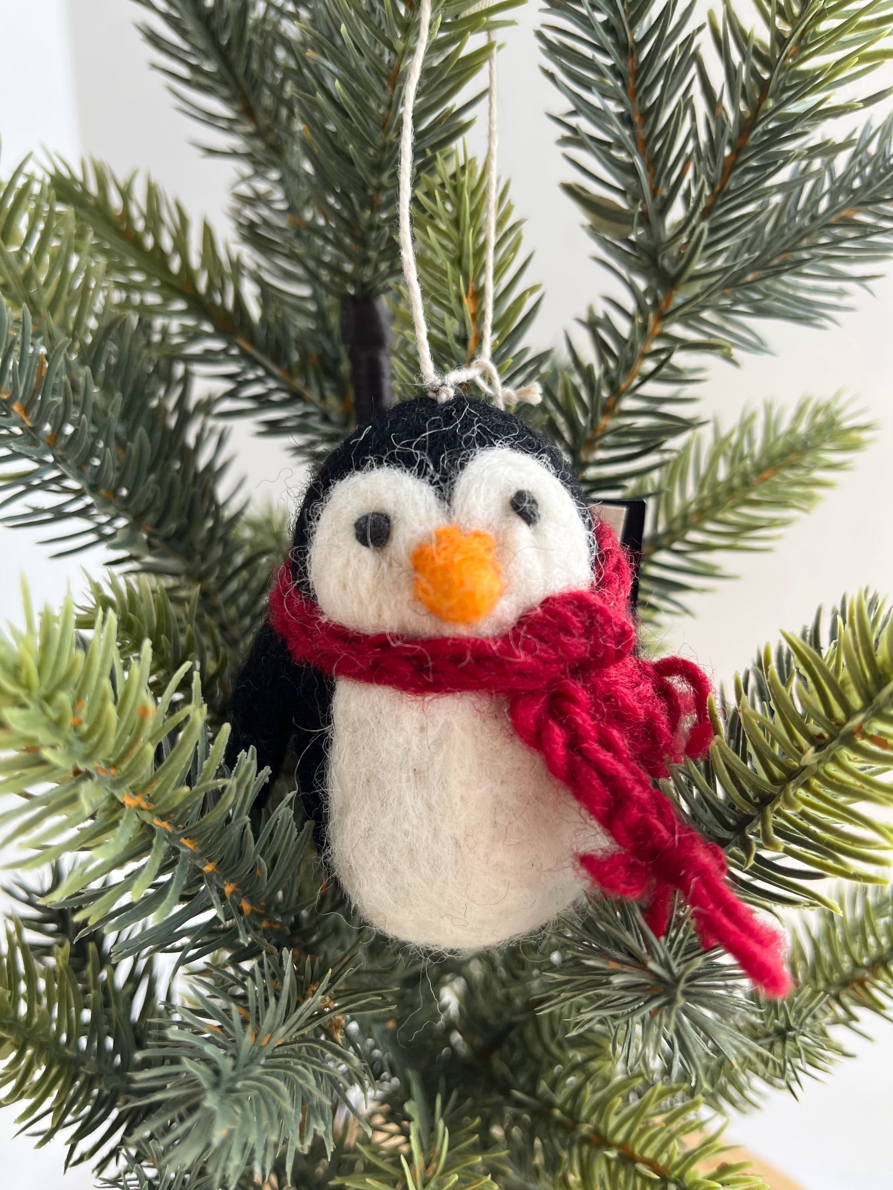 Needle Felted Penguin Ornament