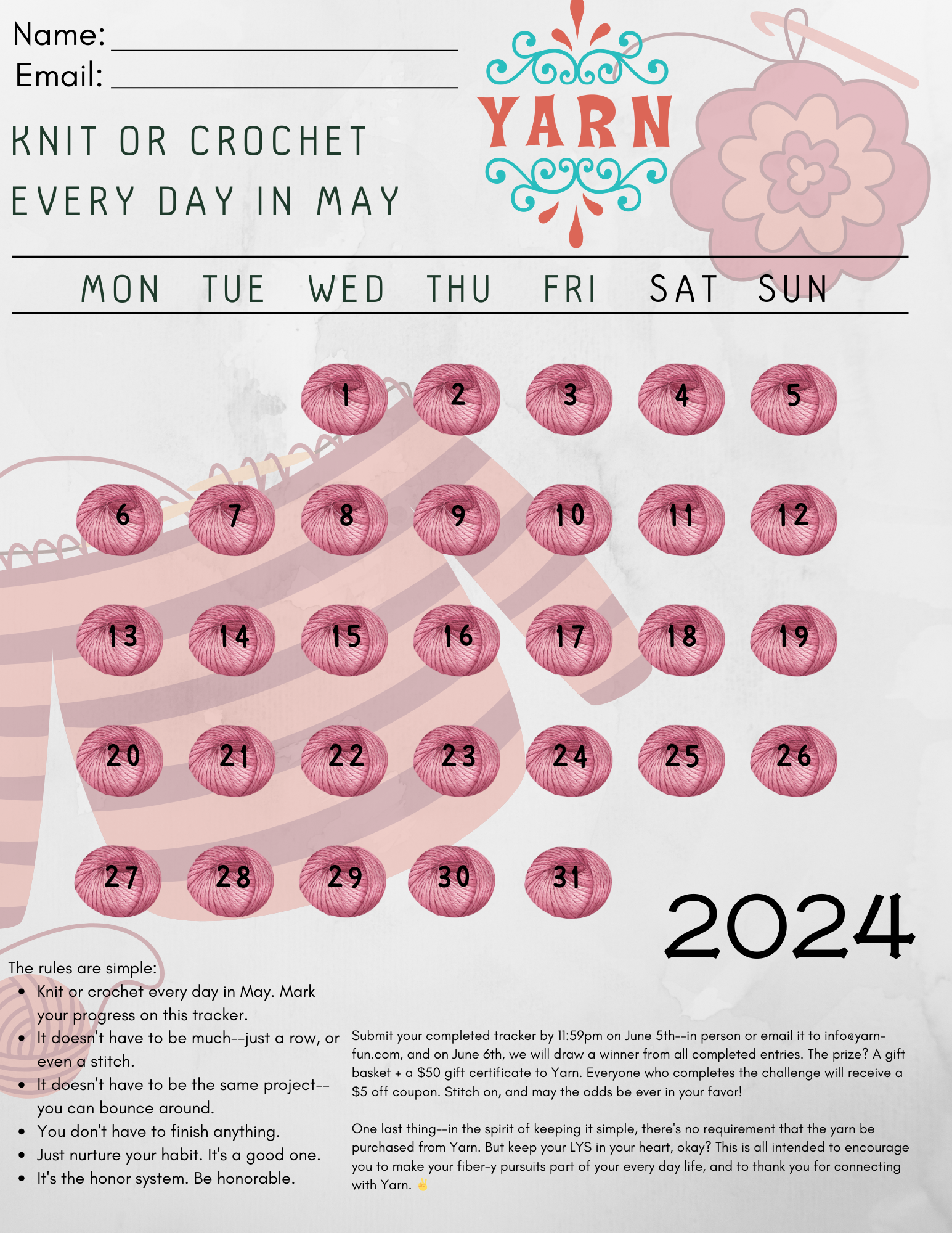 Knit or Crochet Every Day in May Event