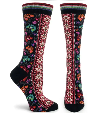 Floral Ribbon Black - Ozone Socks