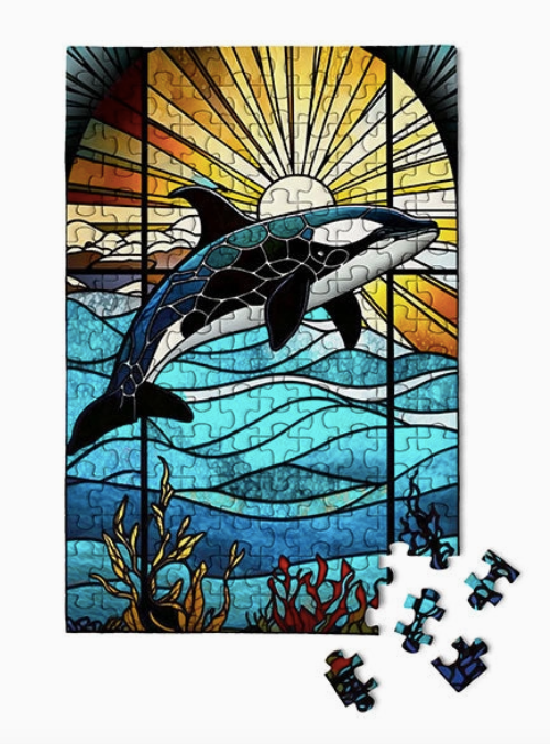 Stained Glass Orca - Micro Puzzles