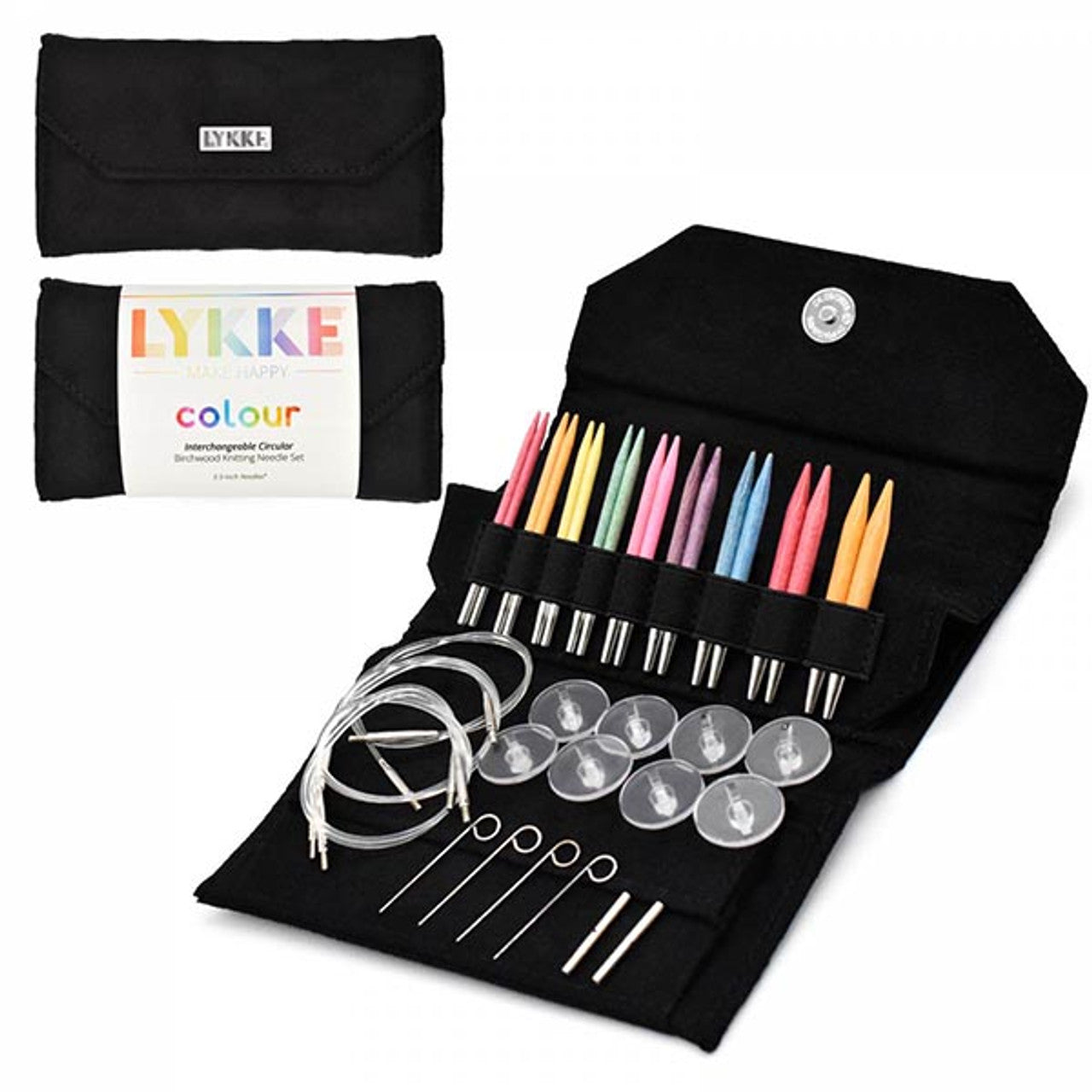 Lykke Colour 3.5" Starter IC needle set with black vegan suede case