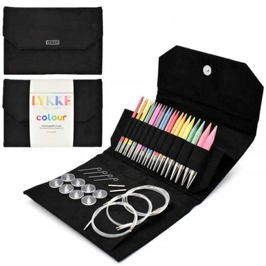 Lykke Colour 5" IC needle set with black vegan suede case