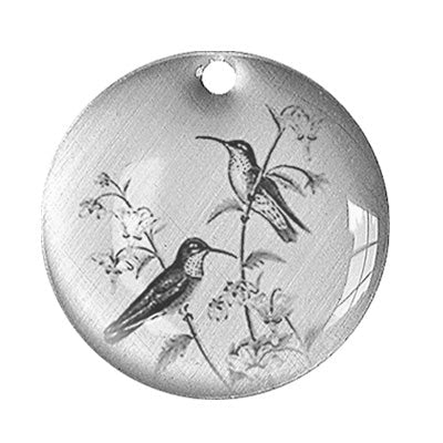 Lrg Hummingbird pair -  Picture pendant necklace