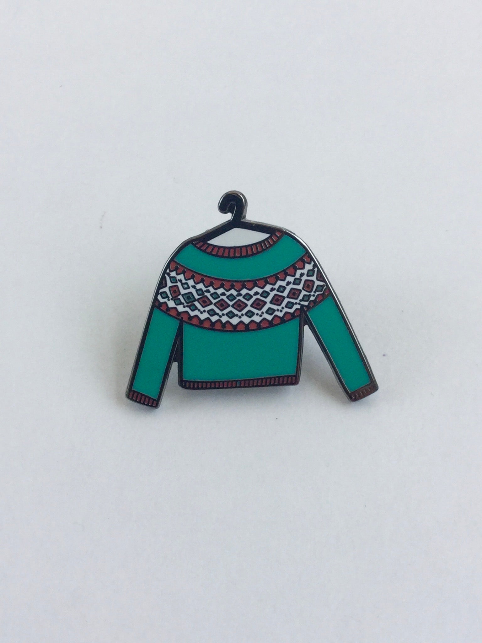 Fair Isle sweater Enamel pin