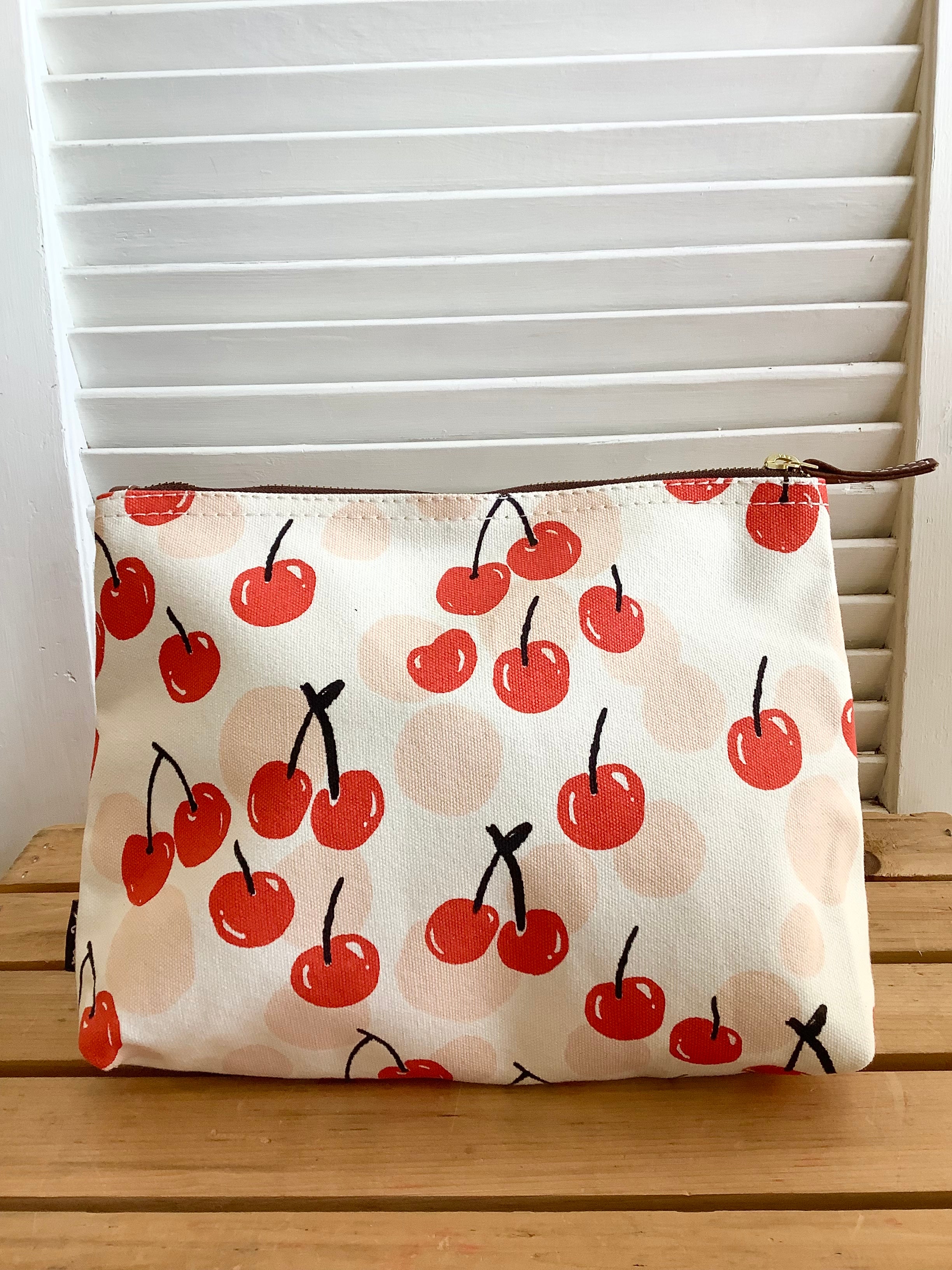 Cherries - large zipper pouch from Maika