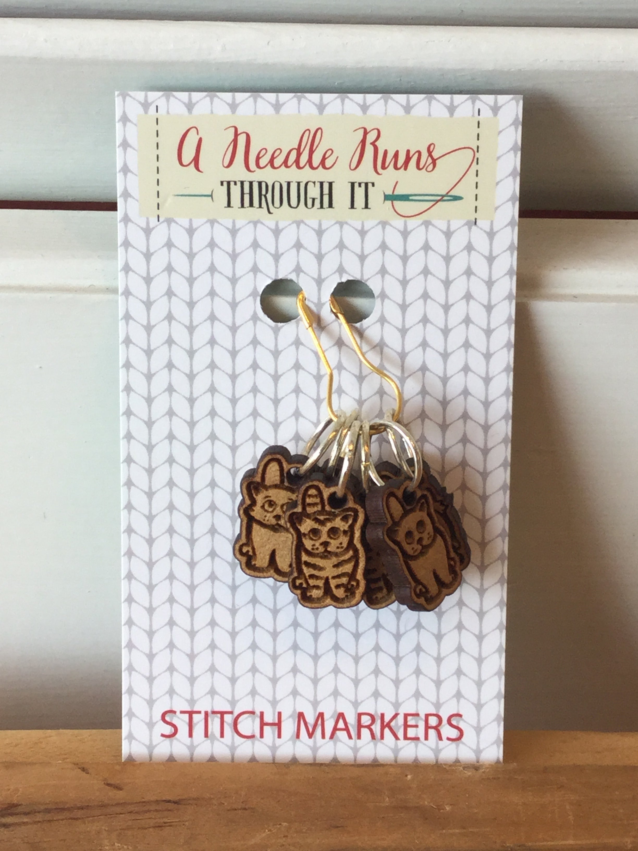 Cats fronts and backs - stitch marker set