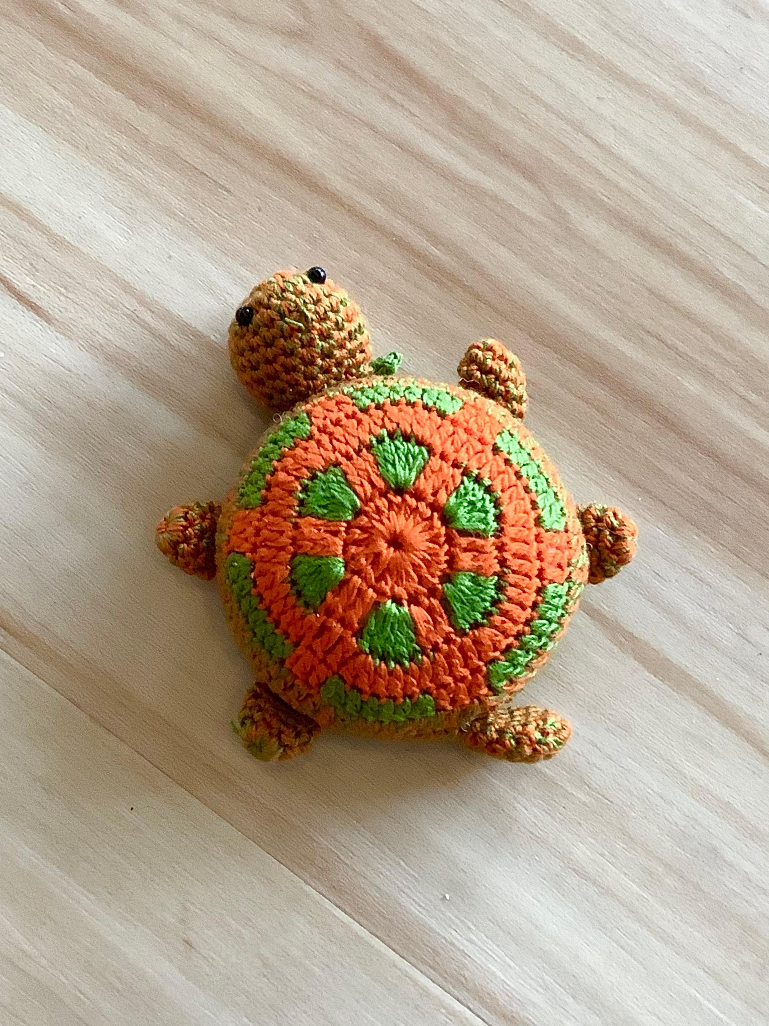 Orange/Green Turtle - Crocheted Tape Measure