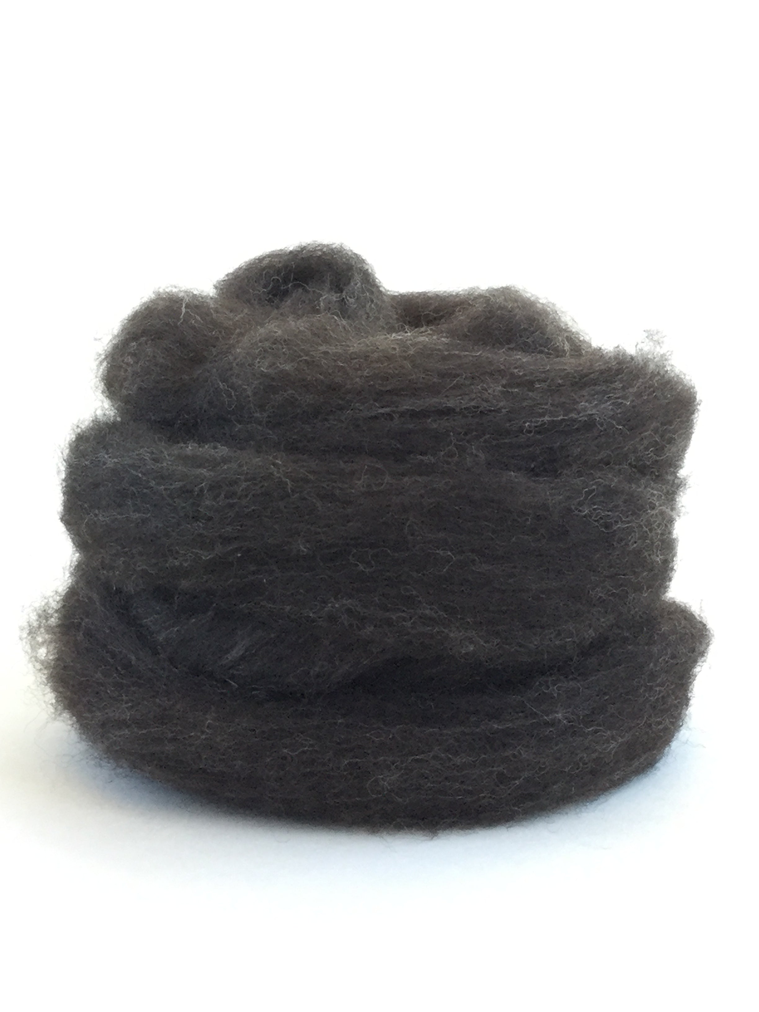 Local wool roving natural black