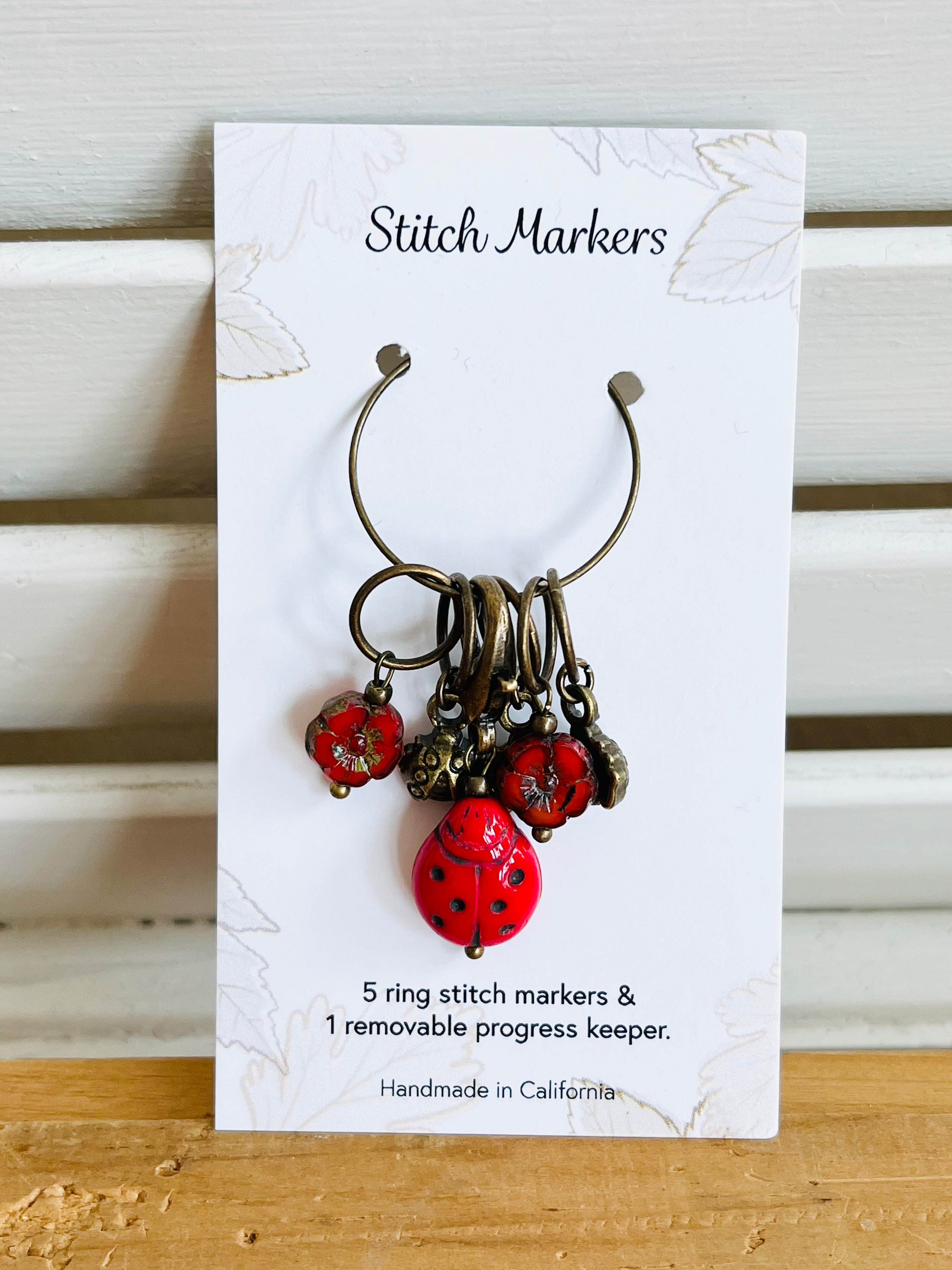 Ladybug - Garden Visitors stitch marker sets