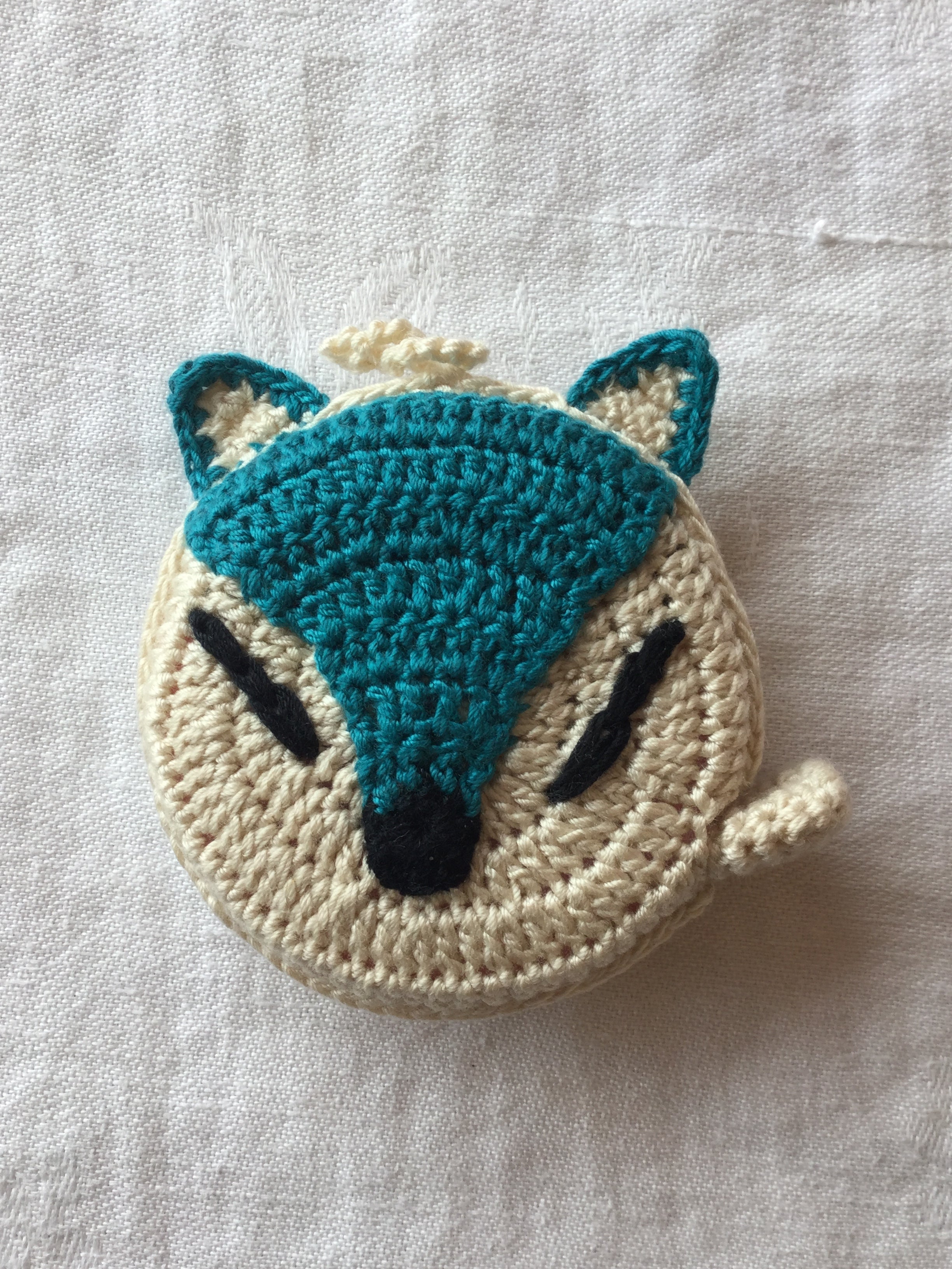 Teal Fox - Crocheted Tape Measure