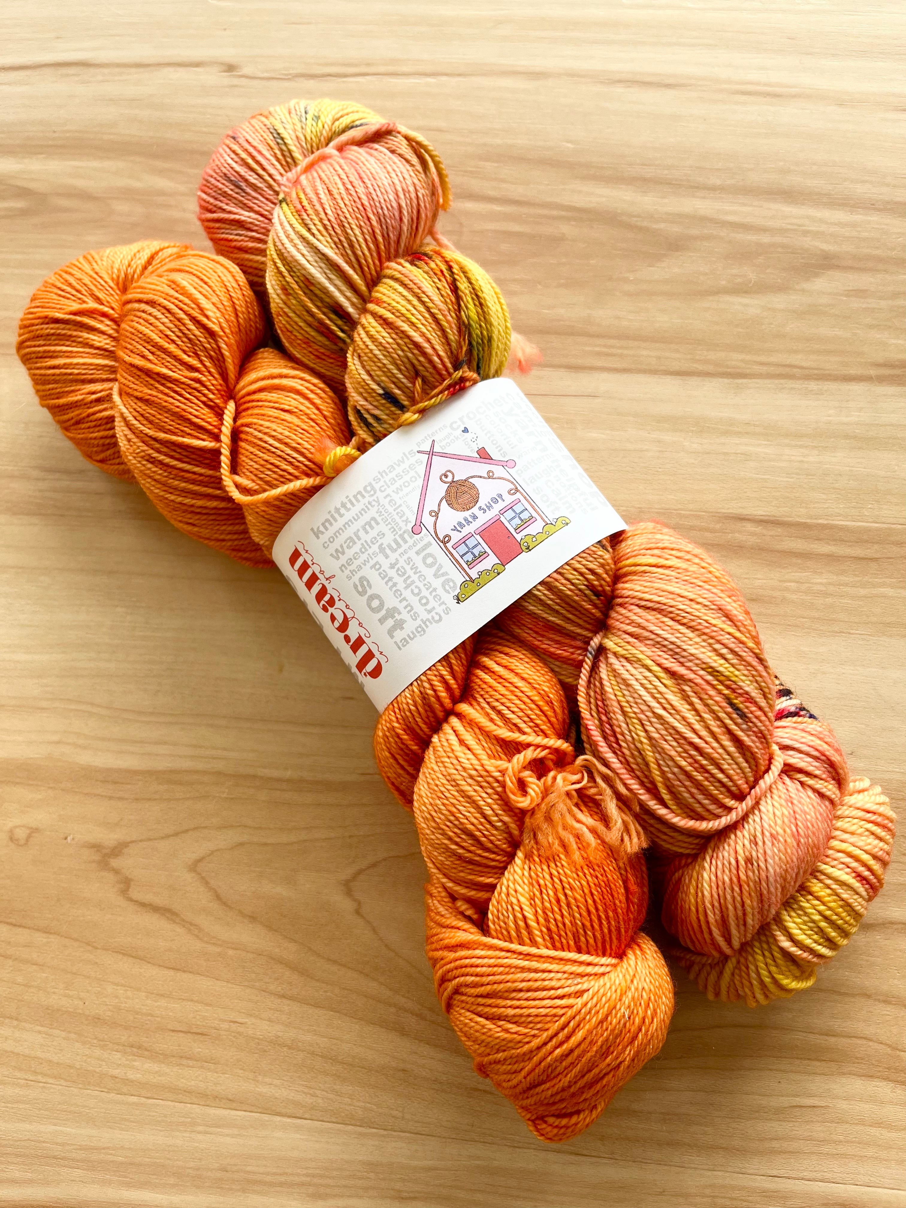 Orange/Firebird - Smooshy Cahsmere LYS Love kit