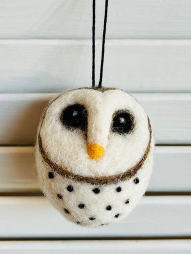 Barn Owl - needle felted ornament