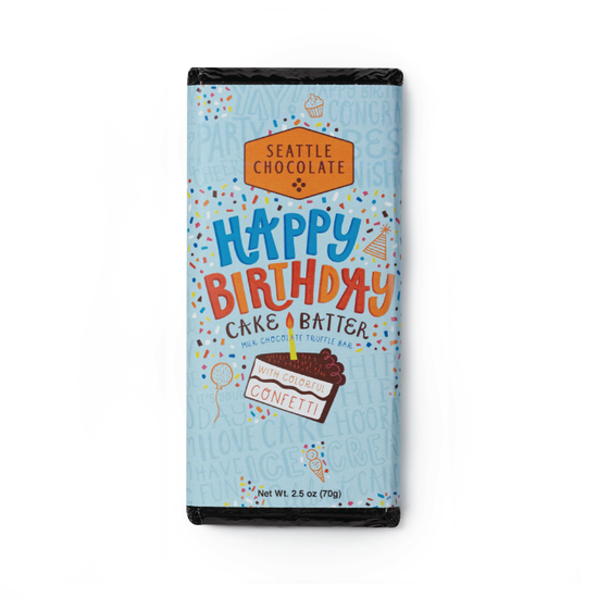 Happy Birthday Cake Batter - Seattle Chocolate truffle bar