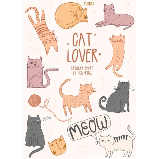 Cat Lover sticker sheet from Pen+Pine