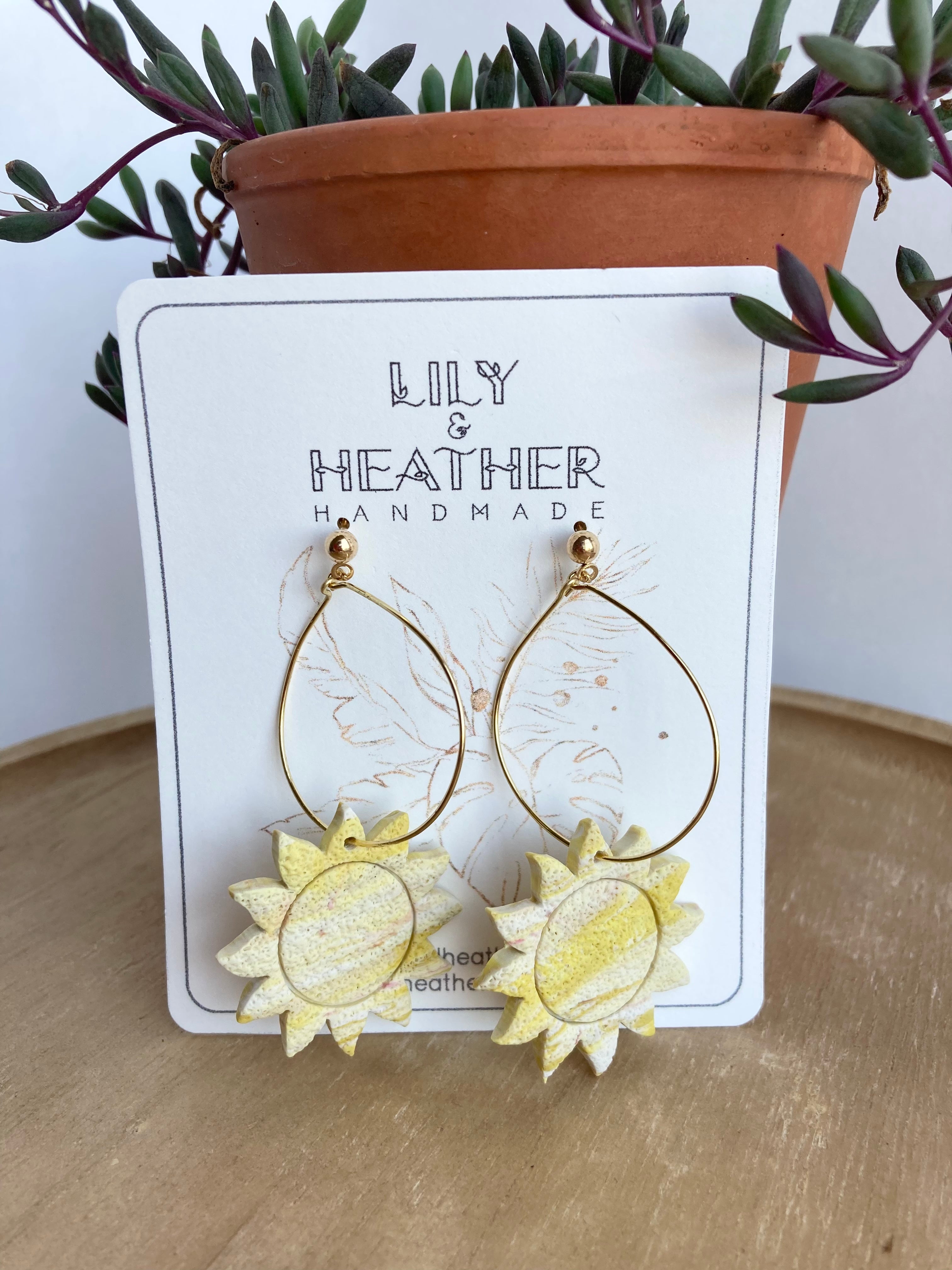 Suns with large loop - earrings from Lily & Heather Handmade