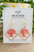 Pink mushrooms with gold squares - earrings