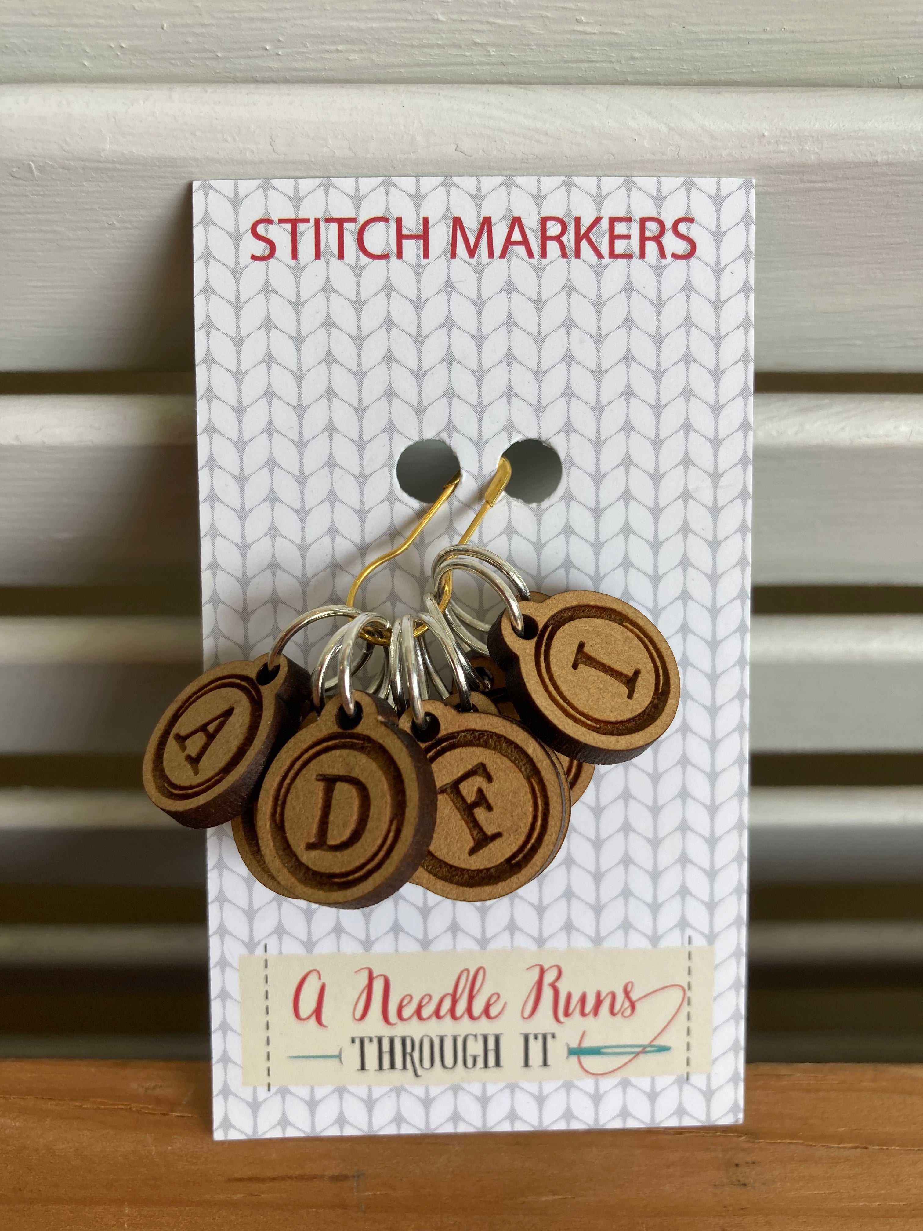 A to J letter stitch markers