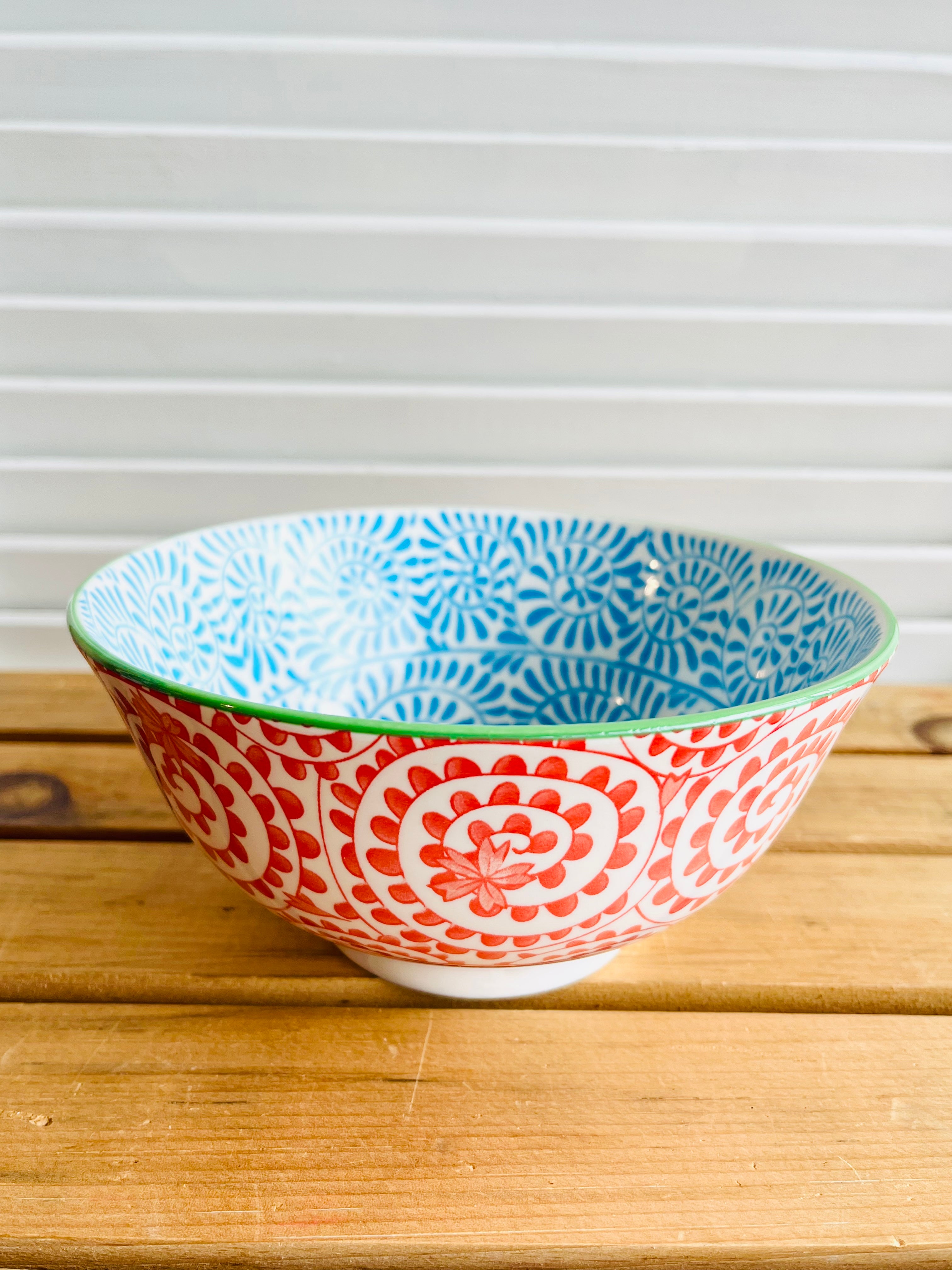 6-inch bowl Orange/blue swirls