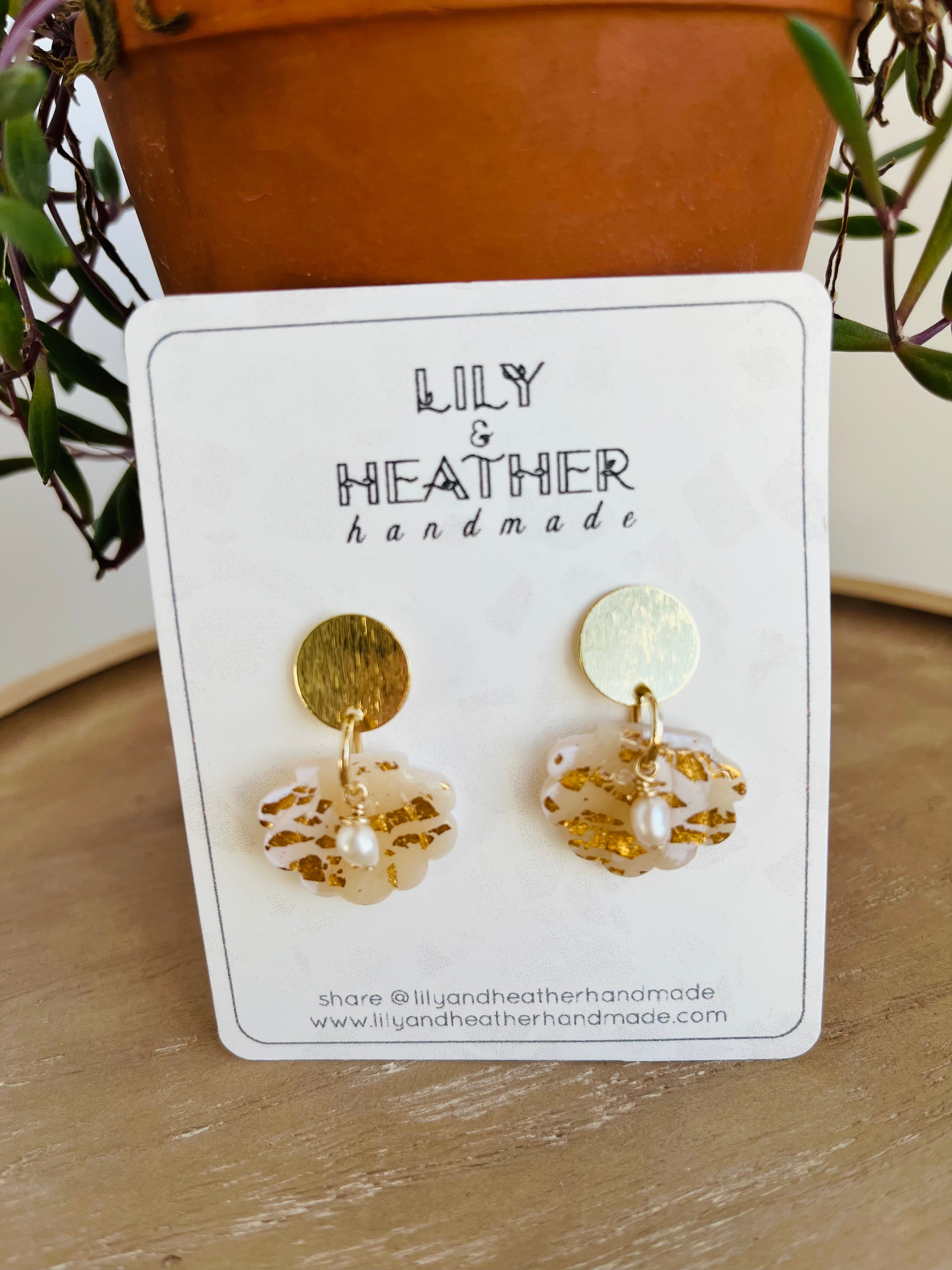 Scallops with pearl - earrings from Lily & Heather Handmade