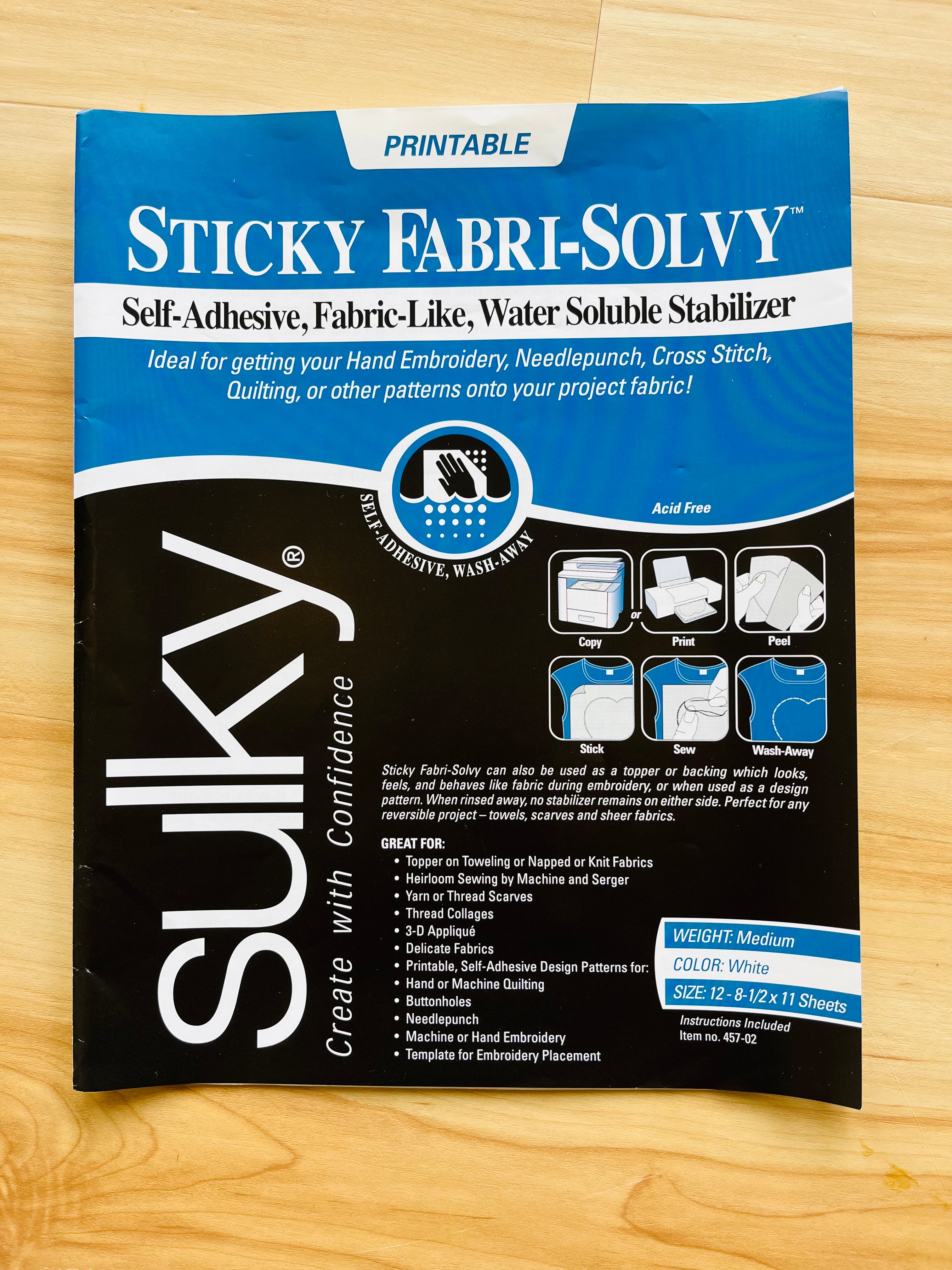 Sticky Fabri-Solvy Paper sheets